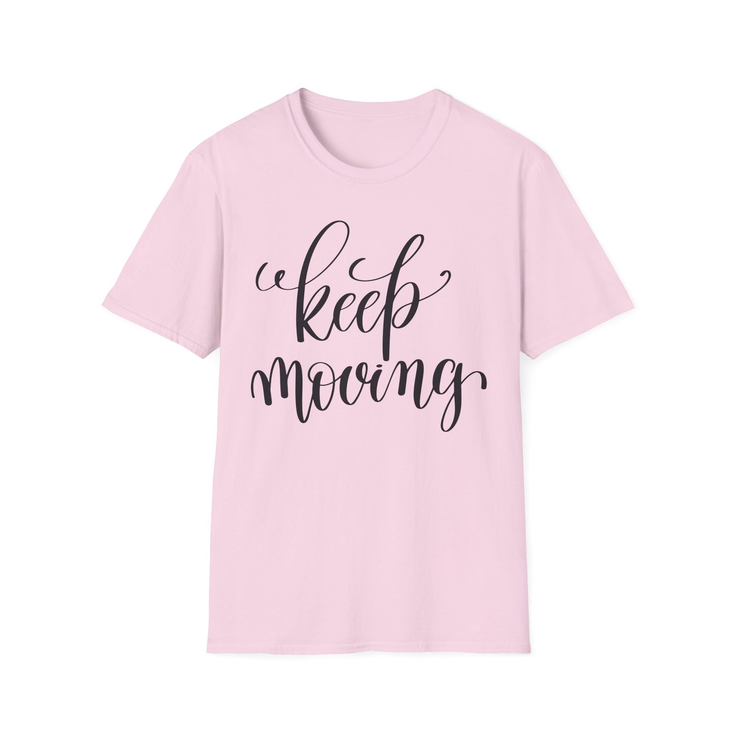 Keep Moving T-Shirt Unisex Cotton Short Sleeves Inspirational Script Workout Tee
