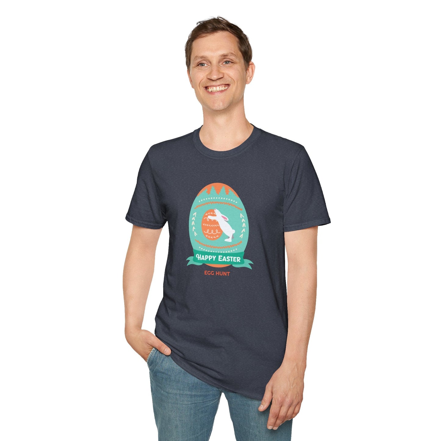 Easter Egg T Shirt Unisex Softstyle Tee With Easter Signature Design 100 Percent Ring Spun Cotton