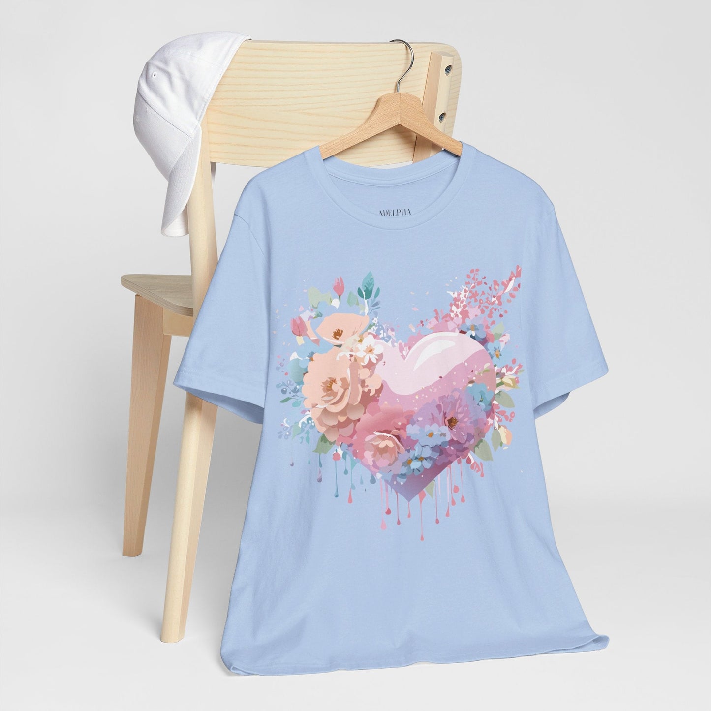 Valentine Day Graphic Unisex 100 Cotton Vintage Artwork with Love and Flower Design Tee 29