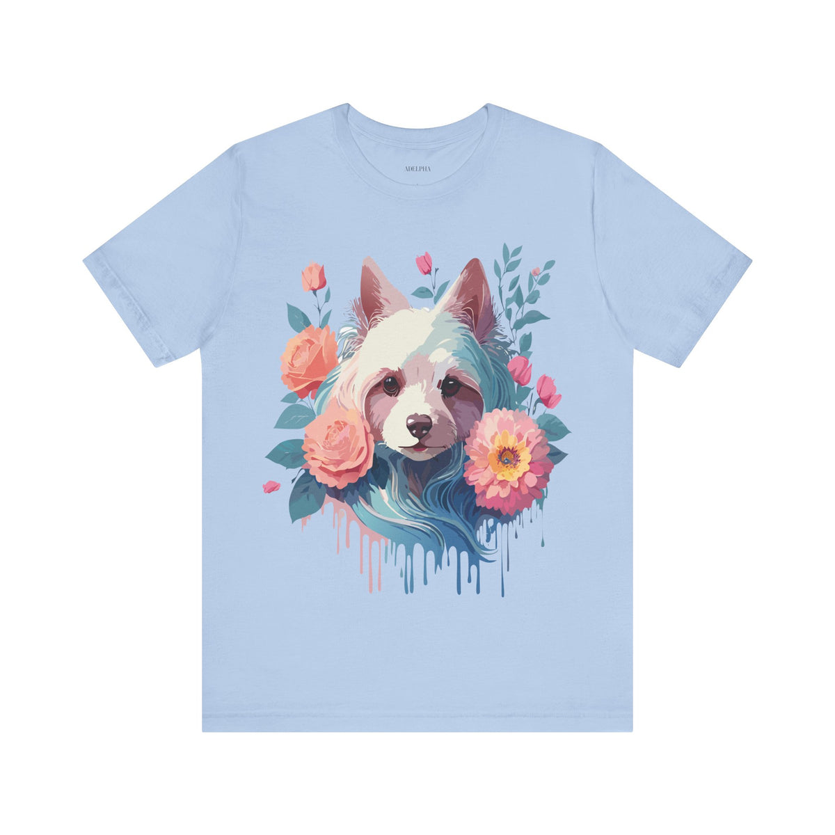 Dog Graphic Unisex Cotton Bella+Canvas Tee with Art Animal Design d06
