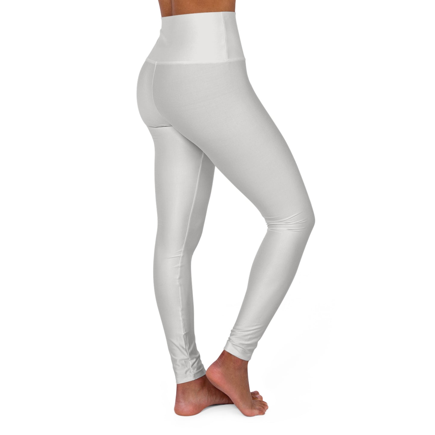 Alabaster White Color High-Waist Yoga Leggings Women's Seamless Poly-Span Stretchy Pants XS-2XL