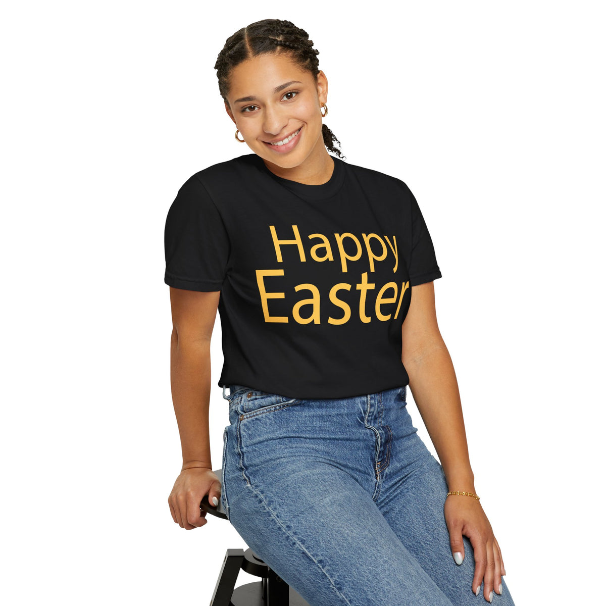 Happy Easter T-Shirt, Tee Shirt with Easter Signature, T Shirt with Easter Prints, Tee Shirt with Easter Design