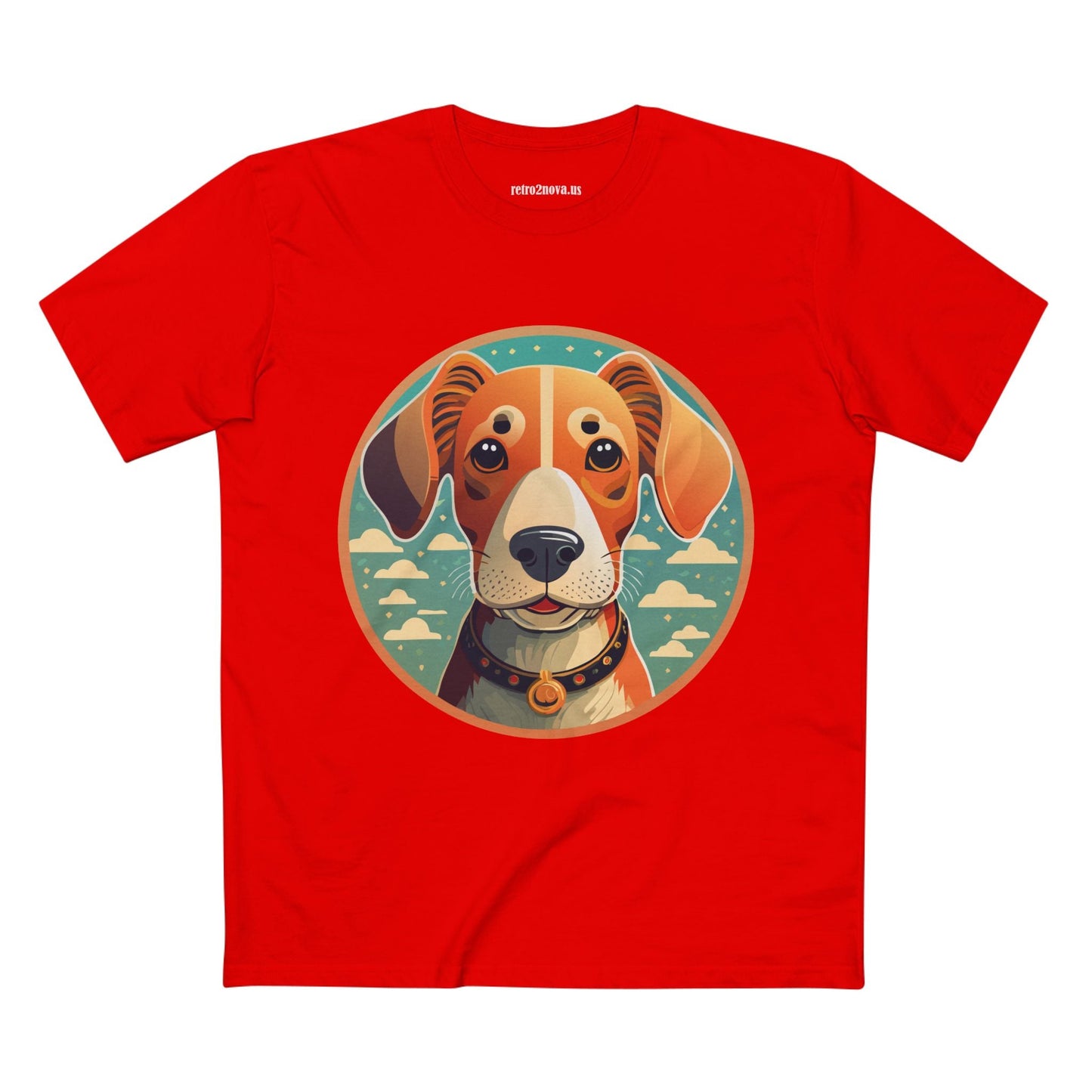 Dog Animal Art Shirt For Unisex Premium Cotton Tee By Retro2Nova With Original Art Design Built For Everyday Comfort