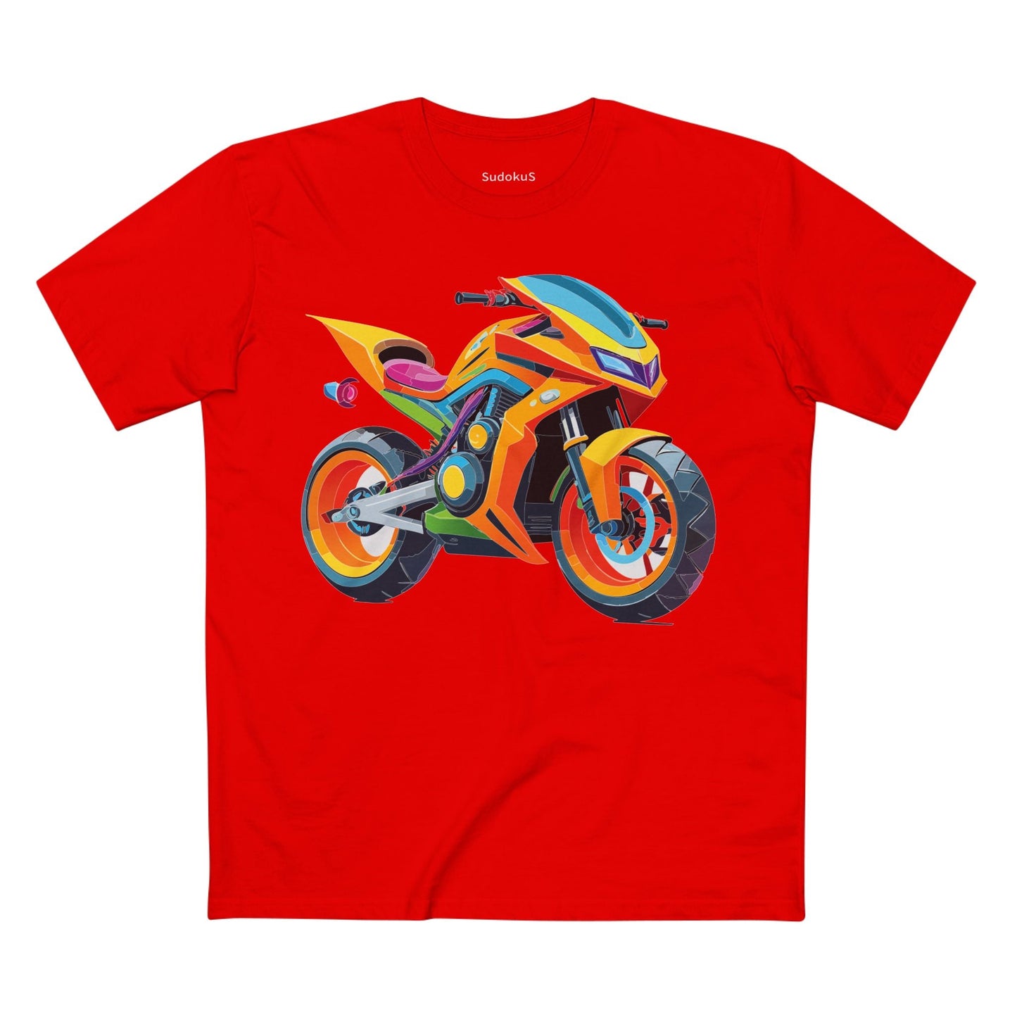 Moto Bike Graphic Unisex 100 Cotton Staple Tee 3