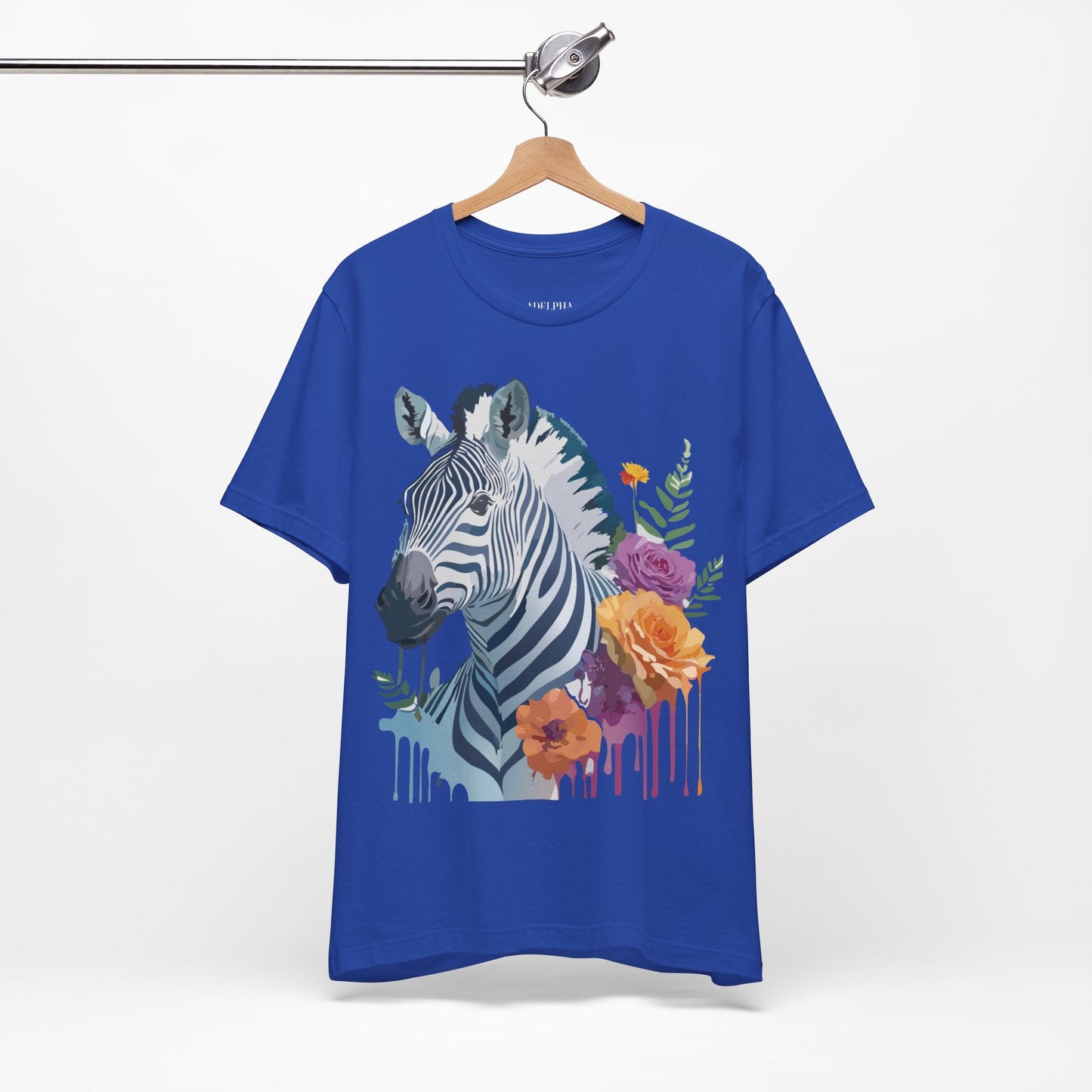Zebra Graphic Unisex 100 Cotton Vintage Animal Art T-Shirt 4