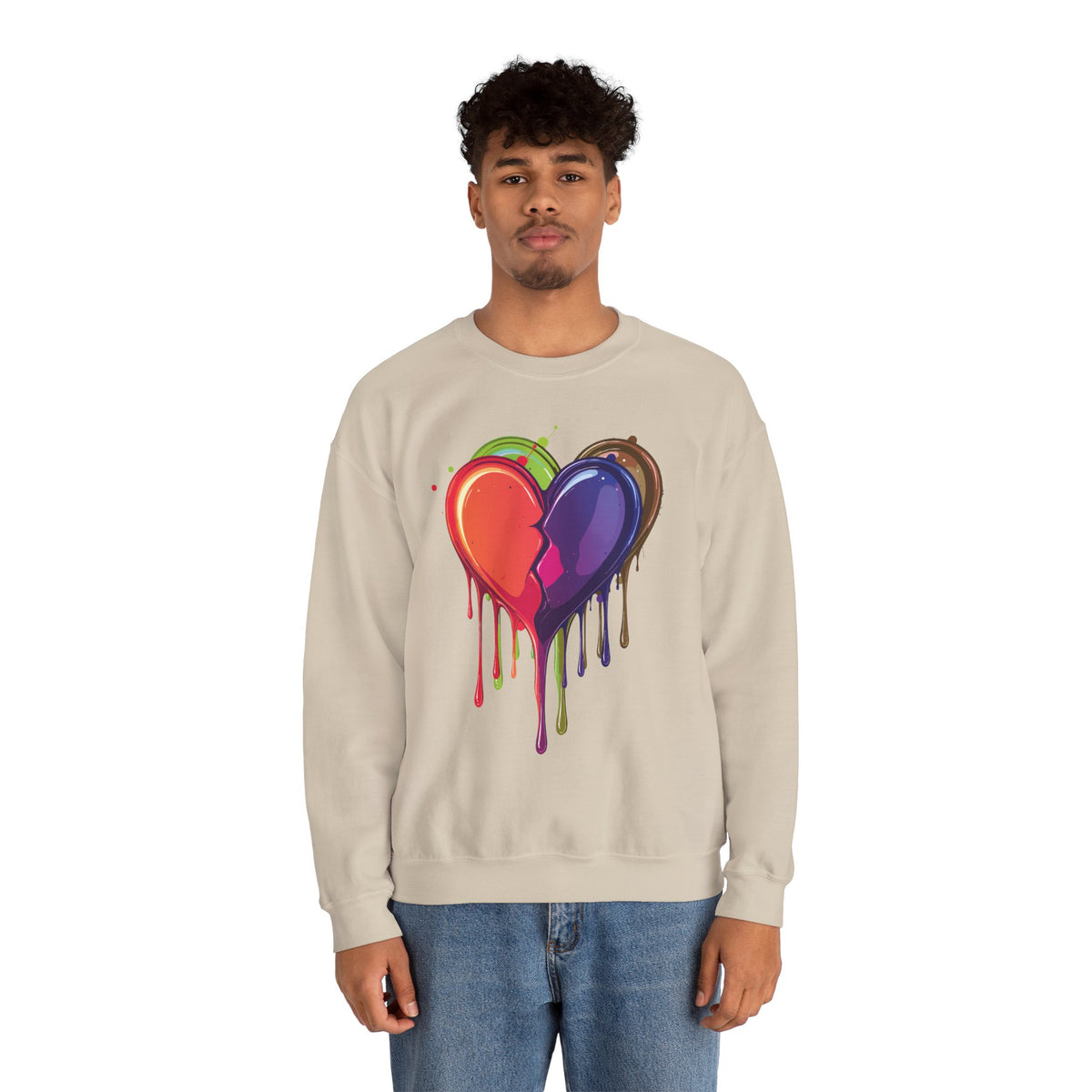Double Bleeding Heart Sweatshirt, Big Heart Sweatshirt, Love Sweatshirt, Valentine's Day Sweatshirt, Heart Sweatshirt 119