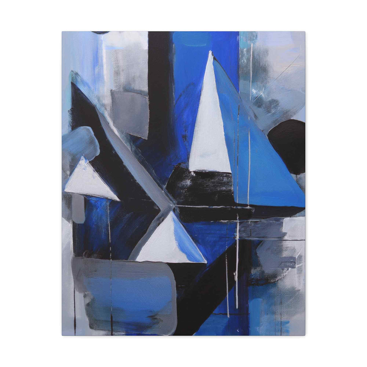 Blue Abstract Painting Print Canvas 20x24,20x30,24x30, 24x32,24x36,30x40, 32x48,36x48,40x60 Pine-Wood Inner Frame ABS-26