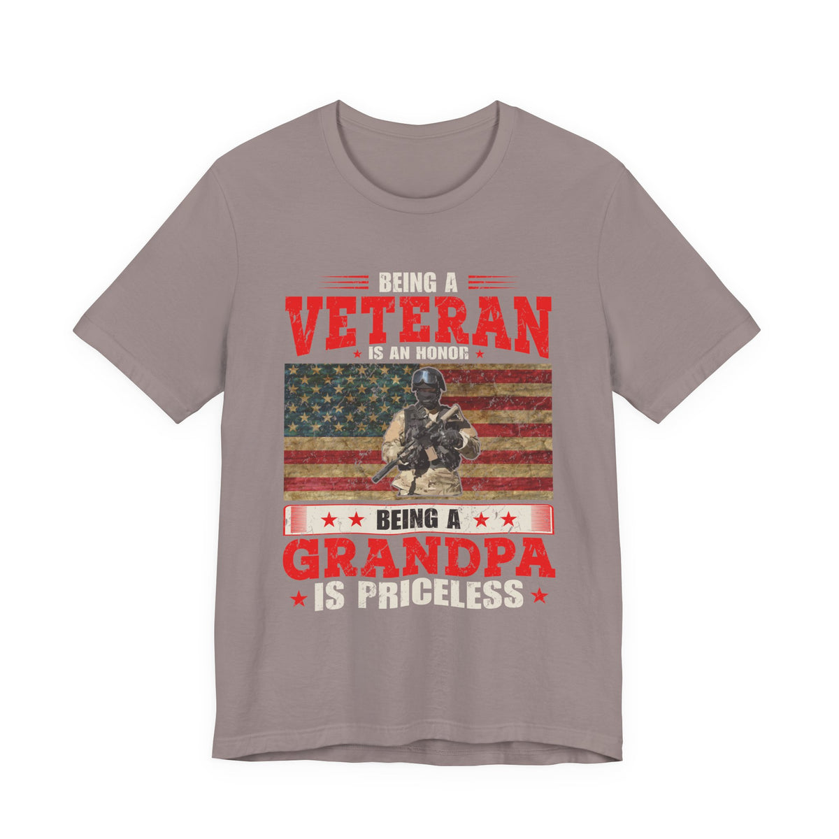 Veteran Grandpa T-Shirt American Flag Soldier Grandpa Unisex Cotton Tee v34
