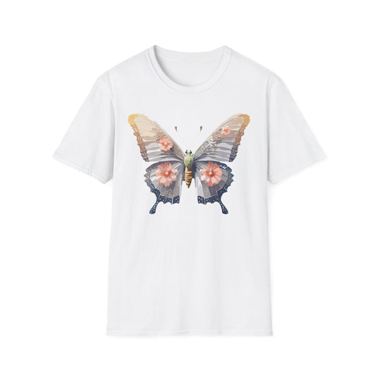 Butterfly T Shirt Unisex Monarch Design Gildan Softstyle 64000 100 Percent Ring Spun Cotton