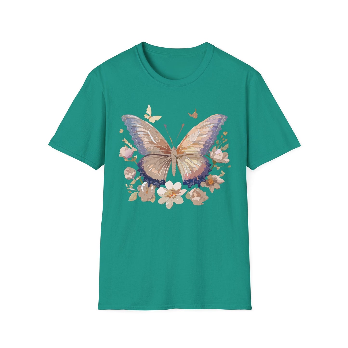 Butterfly T Shirt Unisex Softstyle Monarch Design 100 Percent Cotton Tee For Everyday Comfort