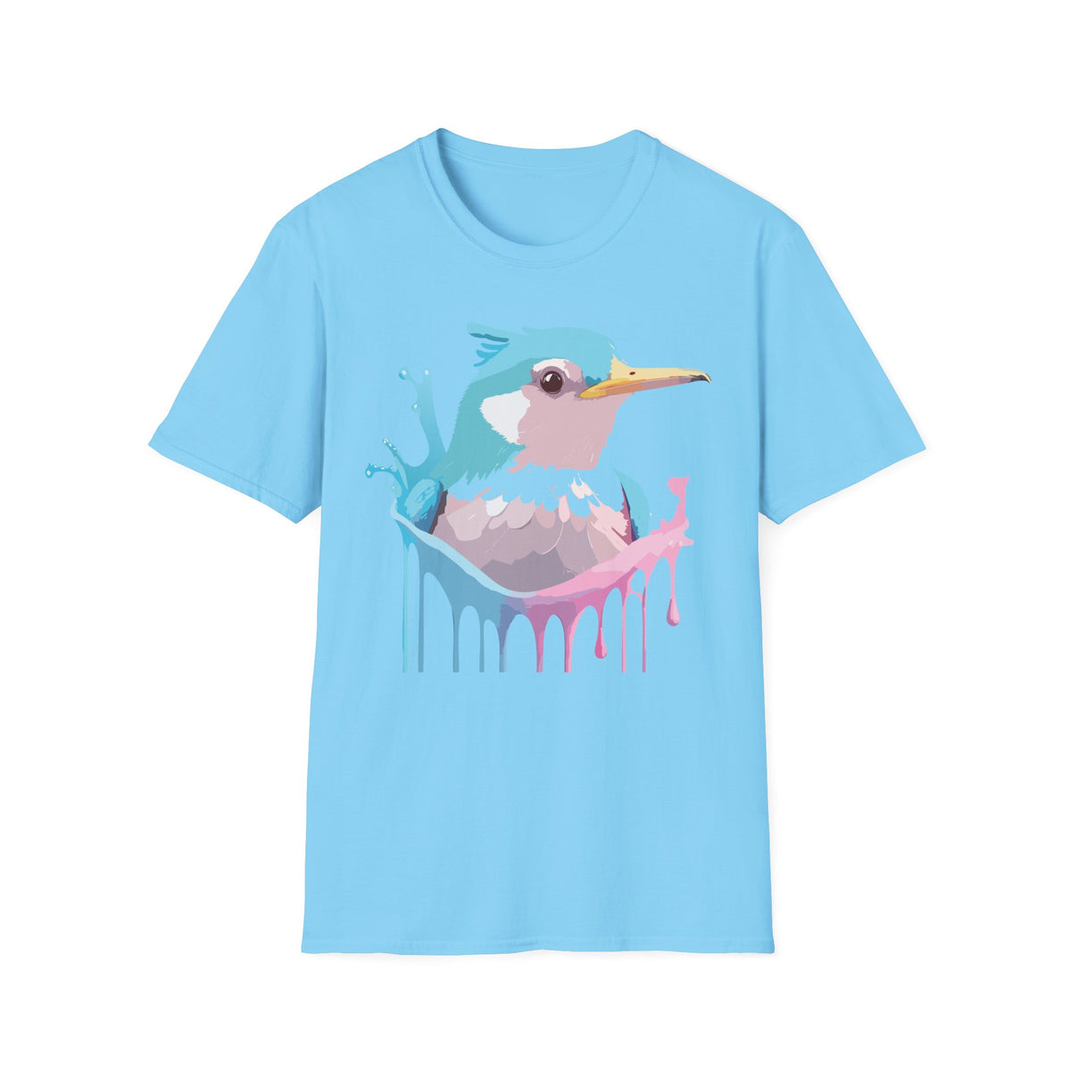 Pastel Hummingbird T-Shirt | Drip Paint Bird Art