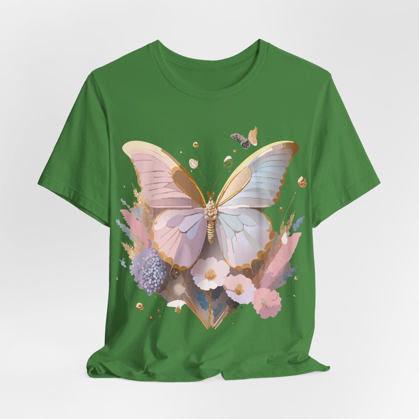 Butterfly Graphic Unisex 100 Cotton Lightweight Vintage Floral Design Jersey Tee 12