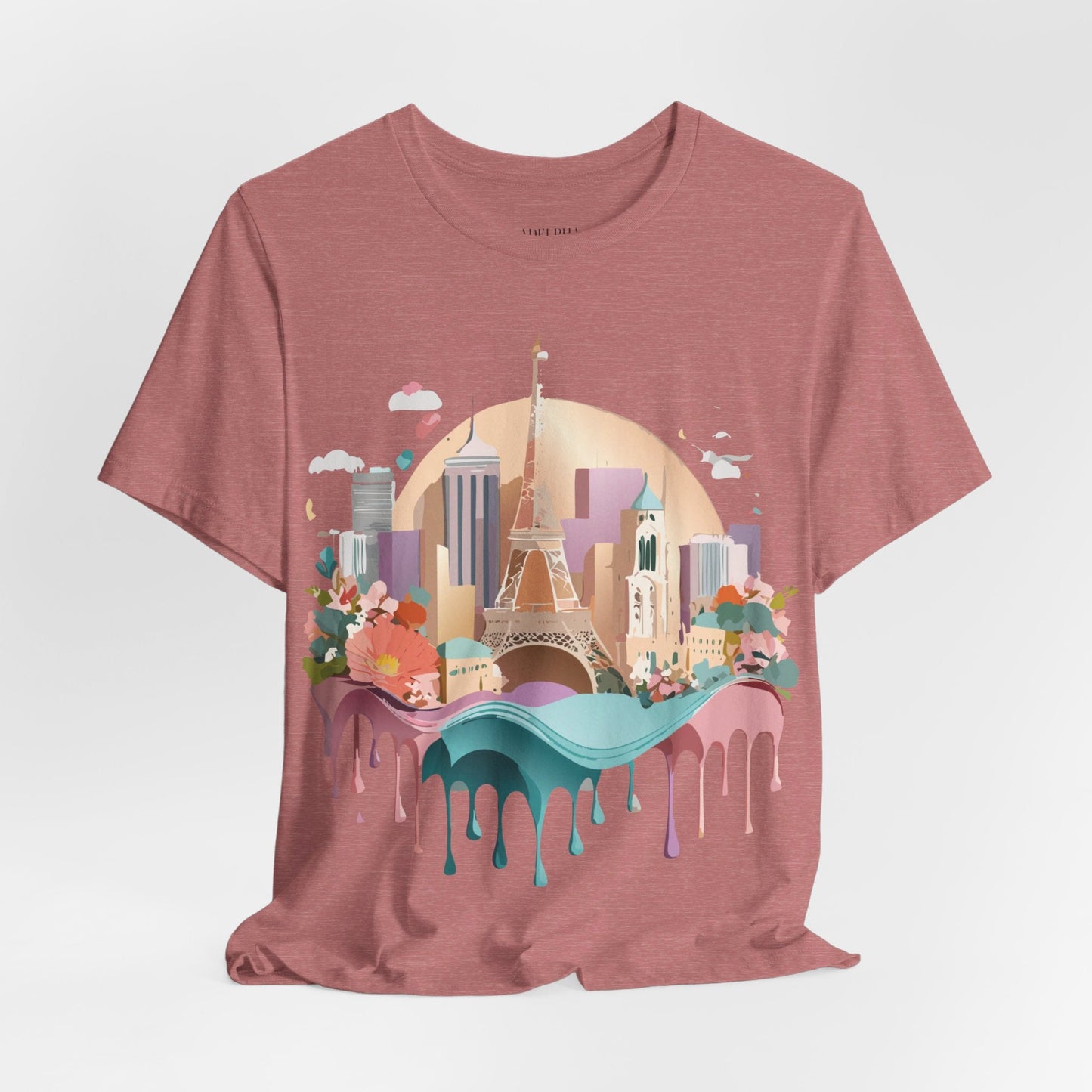 Tourist Shirt With Paris Graphic Tee Unisex Jersey Short Sleeve Art Design Adelpha Vintage Inspired