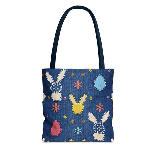 Easter Graphic Design Denim Fabric Imitation Print Unisex Canvas Bag Poly Spun 3 Sizes Tote Bag 204-5