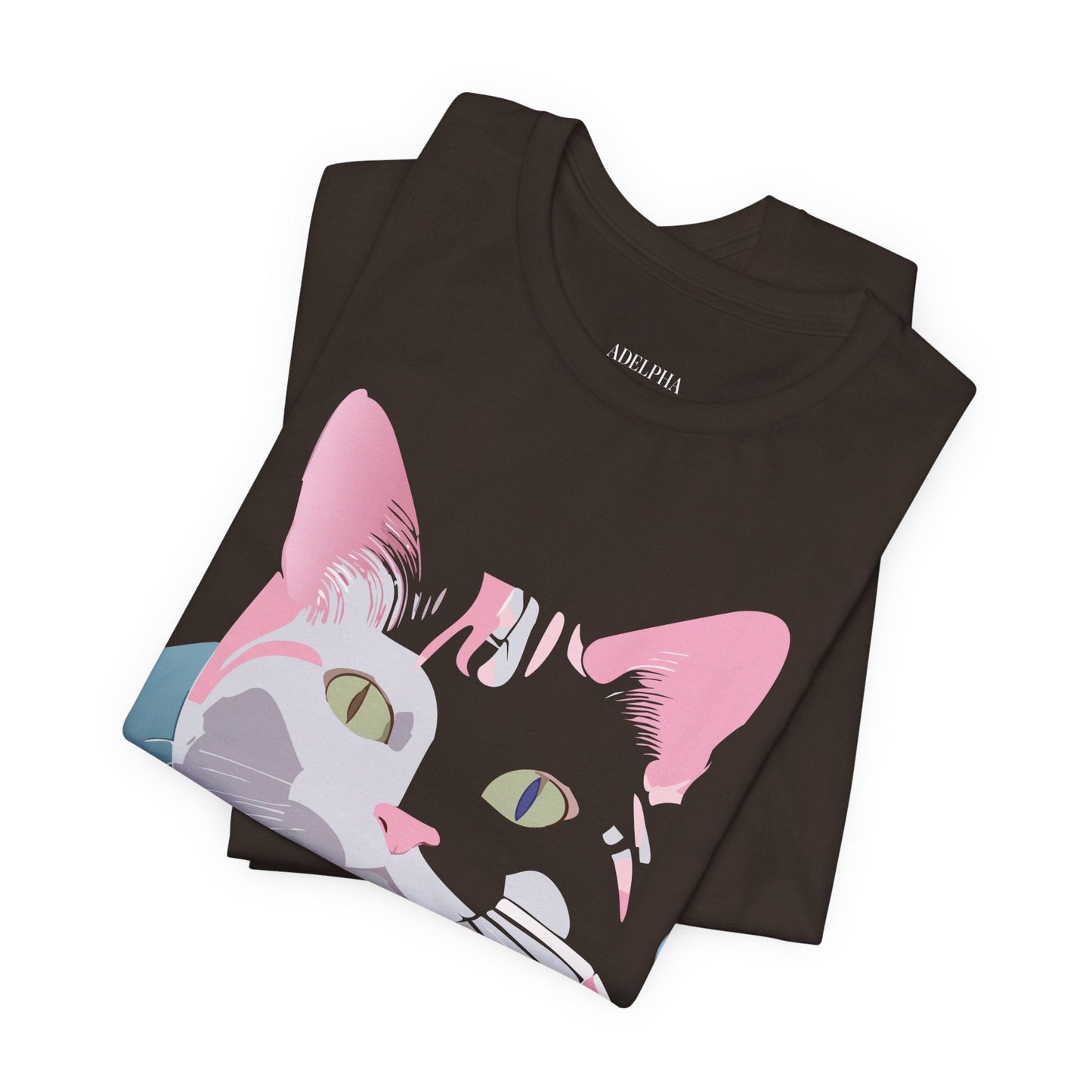 Cat Graphic Tee Unisex Short Sleeve T Shirt Adelpha Vintage Inspired Design