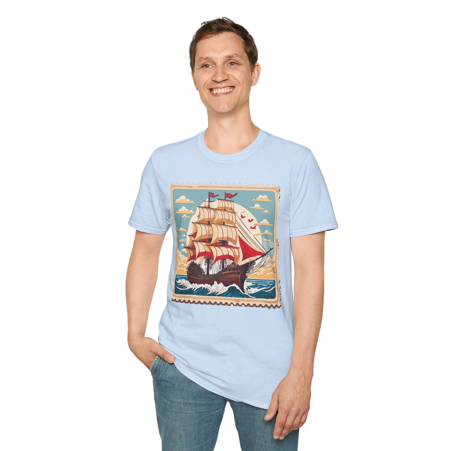 Ship T Shirts Frigate T Shirts Vessel Tee Shirt Unisex Softstyle Gildan 64000 Cotton Tee