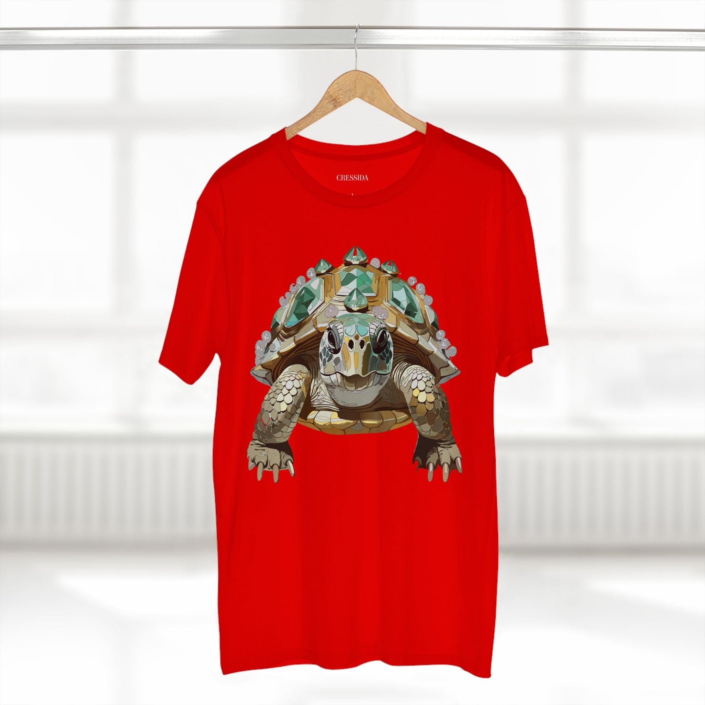 Turtle Graphic Unisex 100 Cotton Tee With Unique Animal Golden Medallion Art Design 29