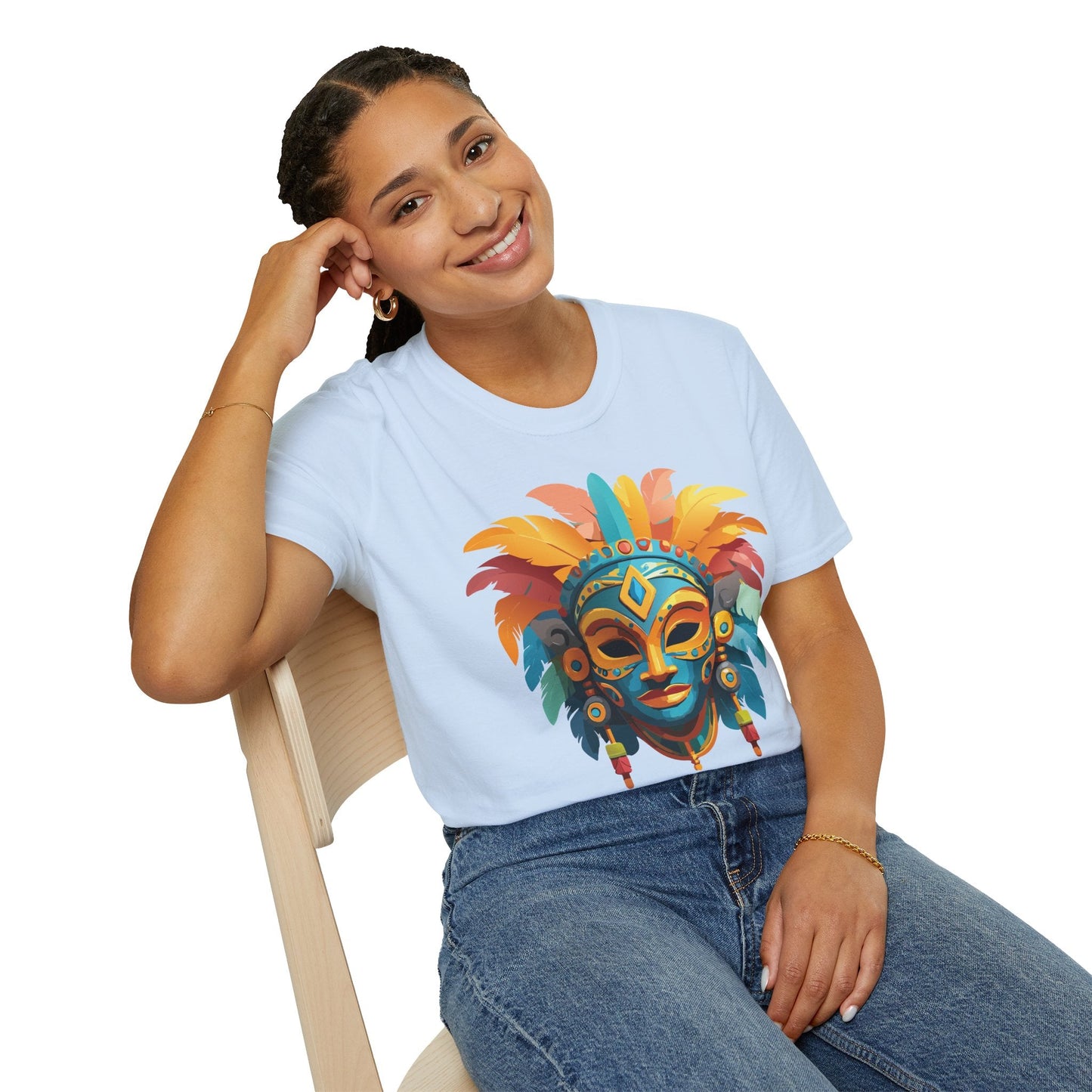 Mask Tee Shirt Unisex Graphic Design Short Sleeve Tee Gildan Softstyle 64000 Ring Spun Cotton