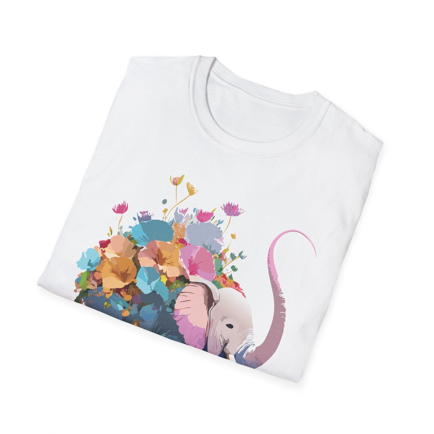 Elephant T Shirt Unisex Softstyle Cotton Tee With Animated Elephant Design Premium Comfort