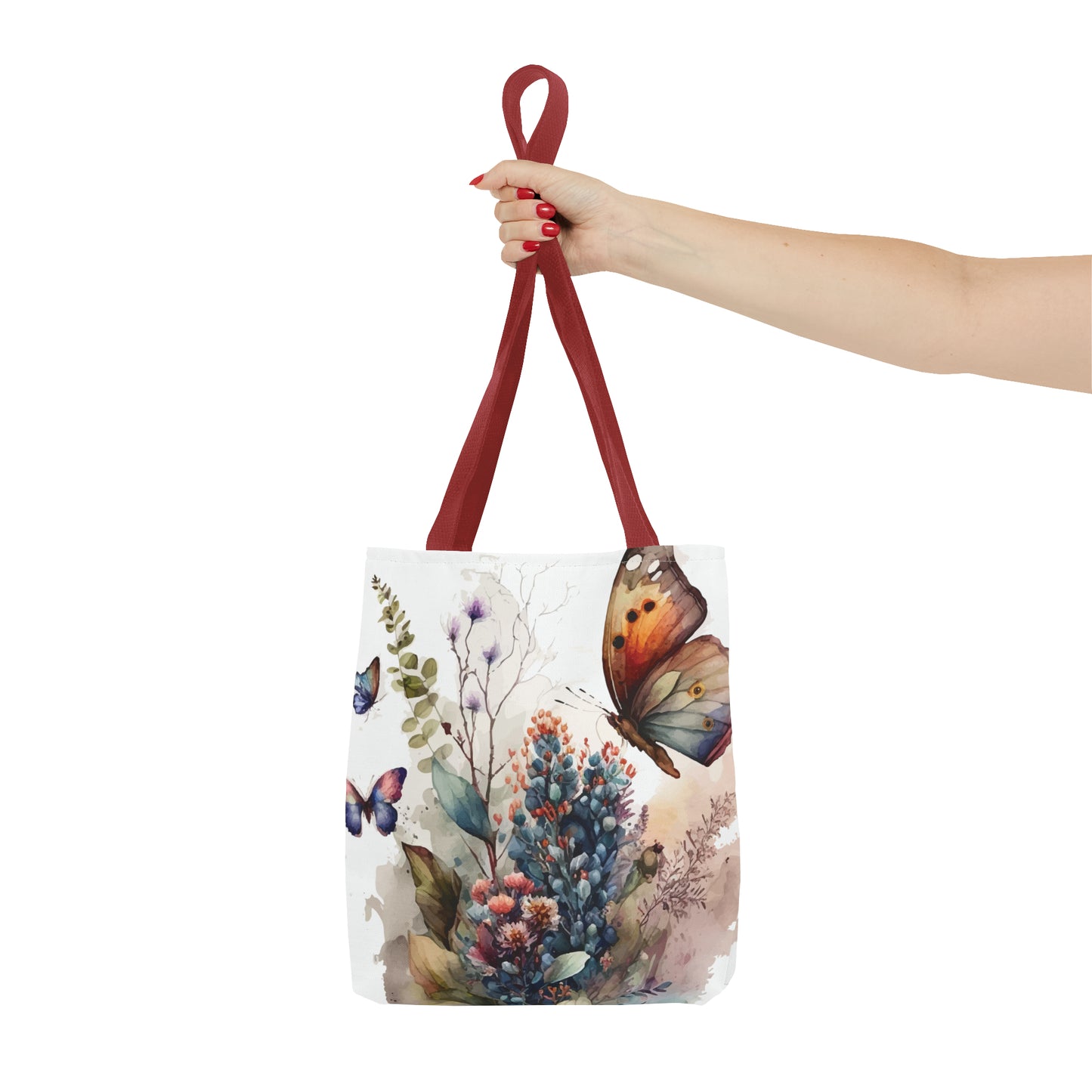 Bolsa de lona con estampado de mariposas 