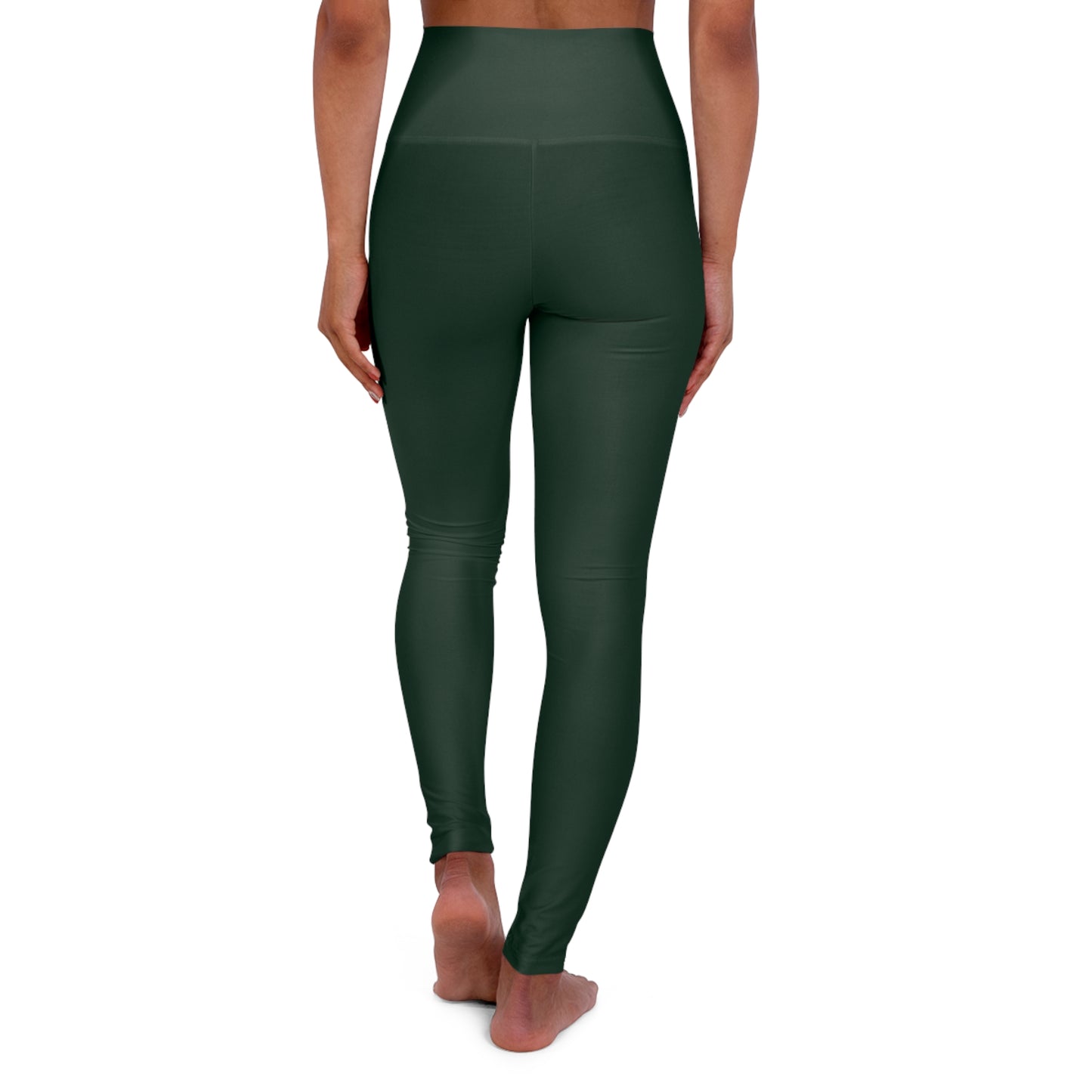 Evergreen Green Color High-Waist Yoga Leggings Women's Seamless Poly-Span Stretchy Pants XS-2XL
