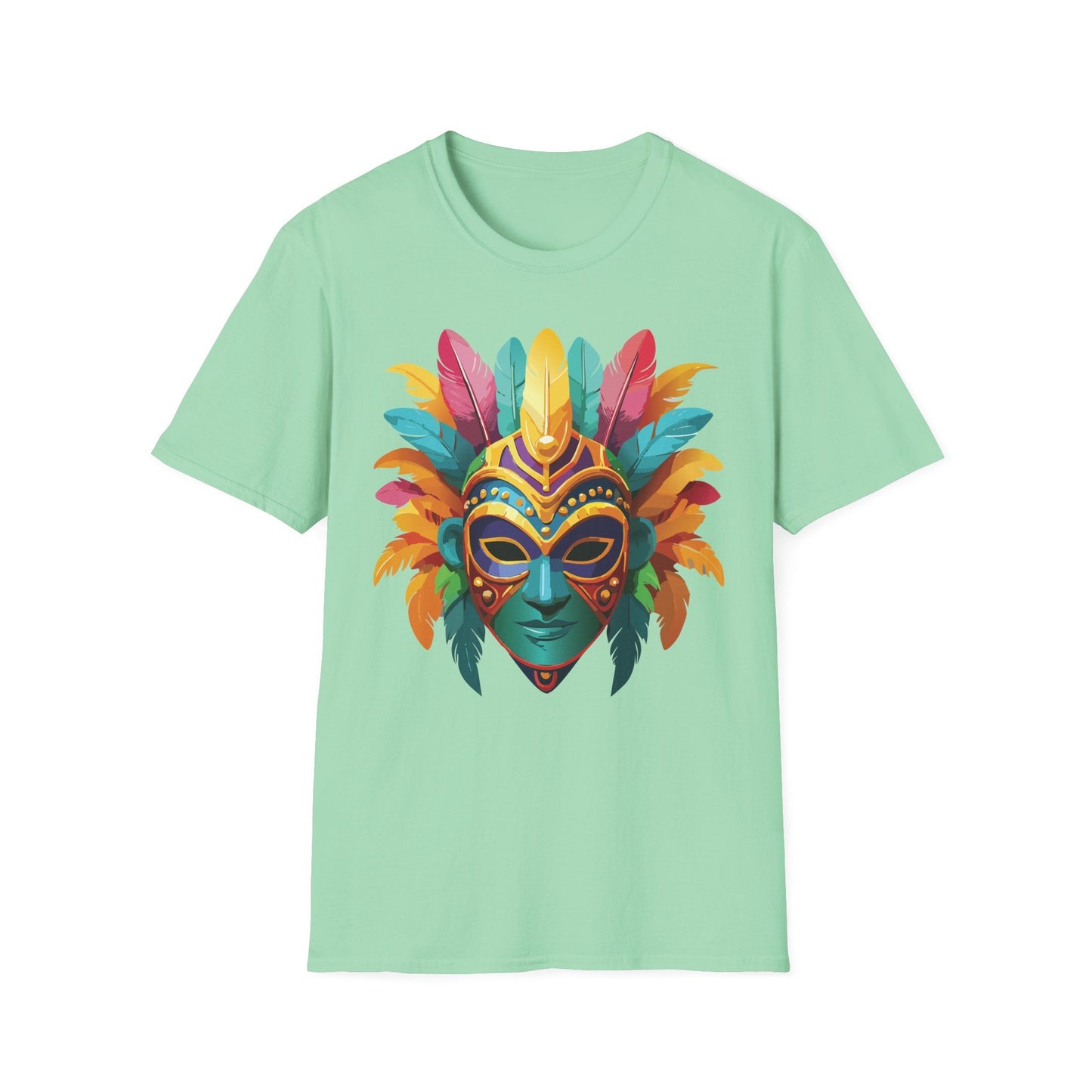 Mask Tee Shirt Unisex Masquerade Design Gildan Softstyle 64000 100 Percent Ring Spun Cotton Tee