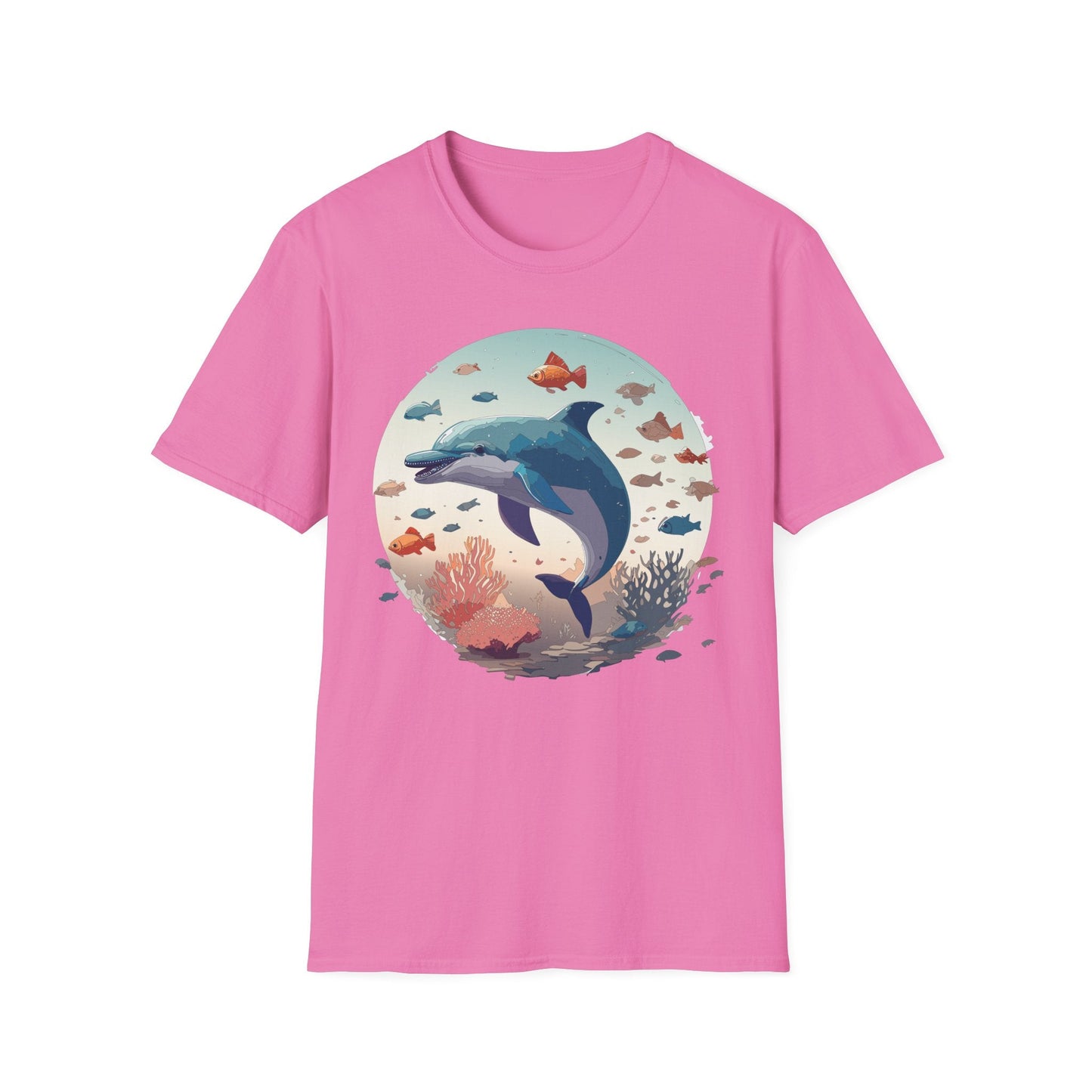 Dolphin Shirt Unisex Softstyle T Shirt Gildan 64000 100 Percent Ring Spun Cotton Lightweight Tee