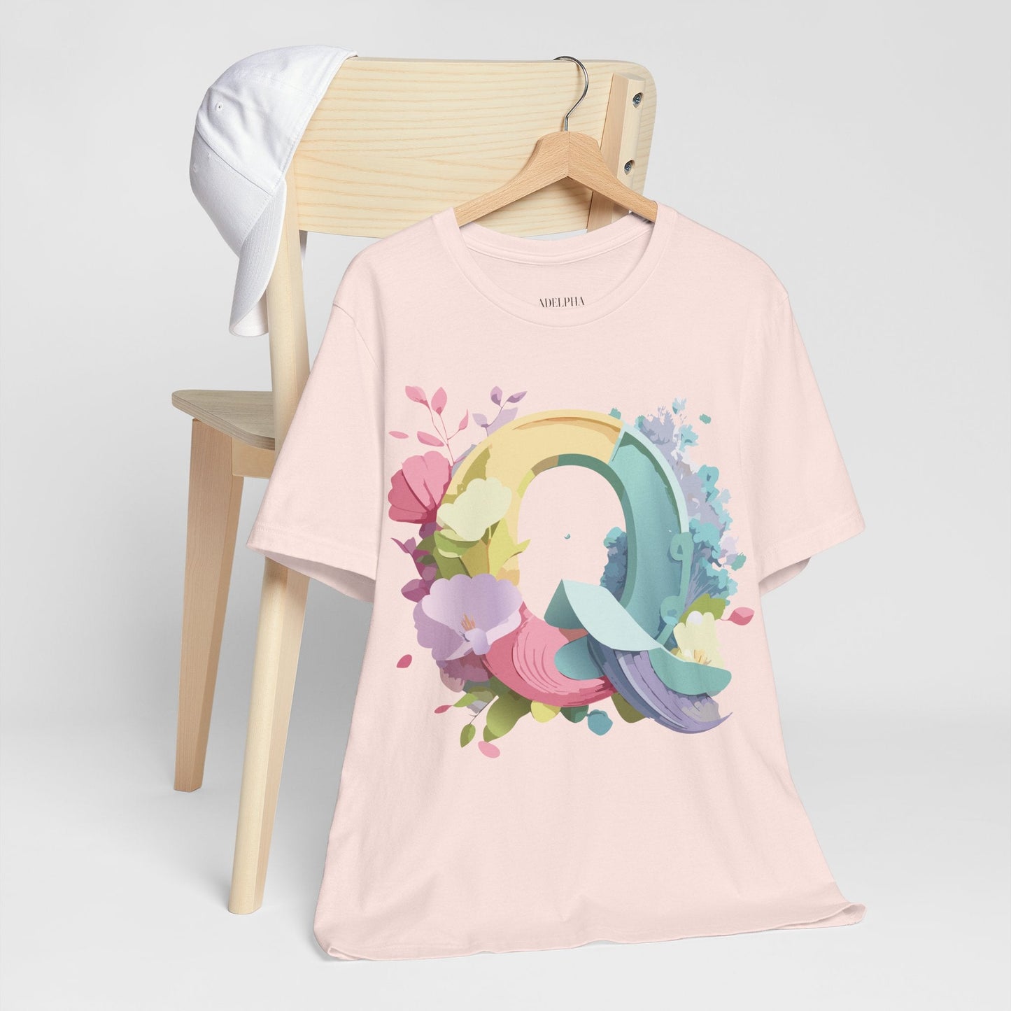 Letter Q Shirt Unisex Graphic Tee Featuring Vintage Inspired Artwork By Adelpha Collection