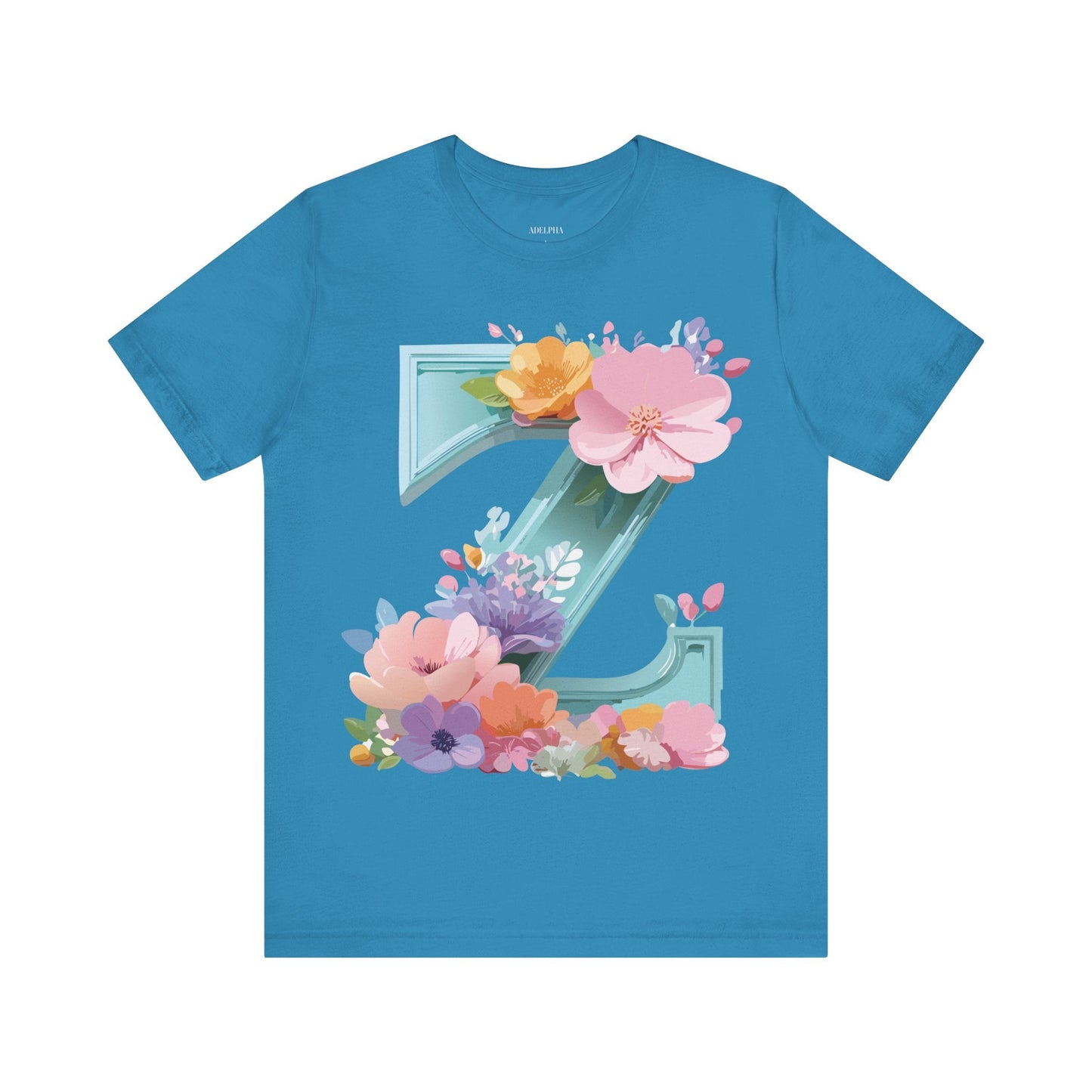 Letter Z Shirt Graphic Tee Unisex Jersey Short Sleeve By Adelpha Vintage Inspired Artwork