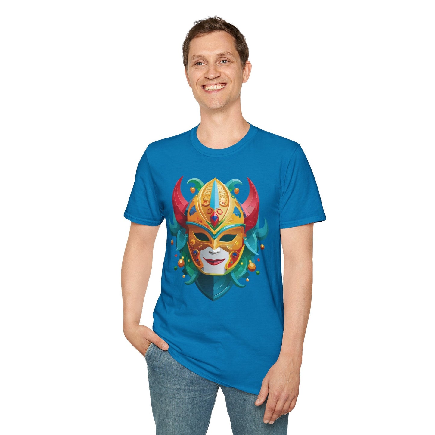 Mask Graphic Unisex Cotton Masquerade Design Artwork Tee 12