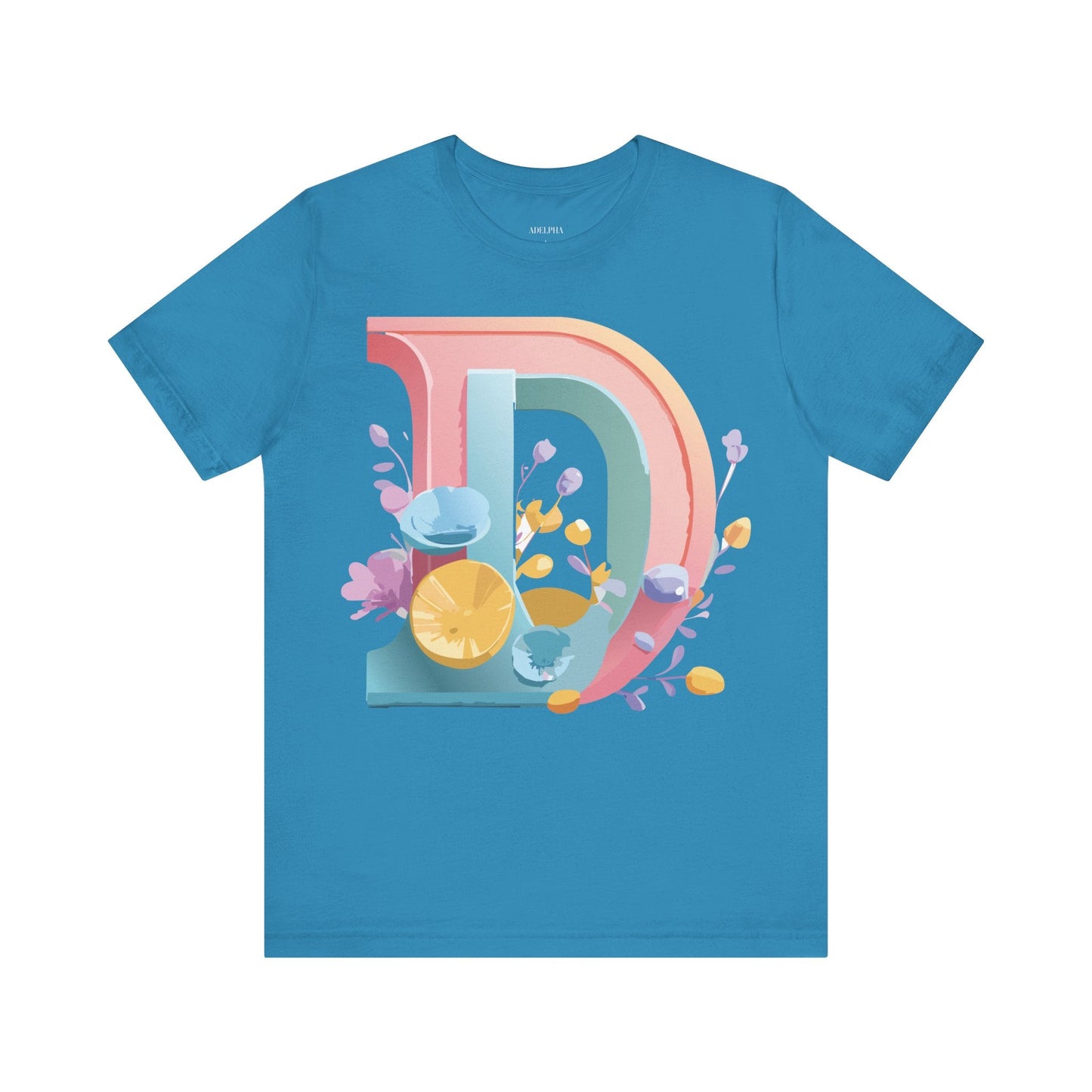 Letter D Shirt Unisex Jersey Graphic Tee From Adelpha With Vintage Inspired Artwork Short Sleeve
