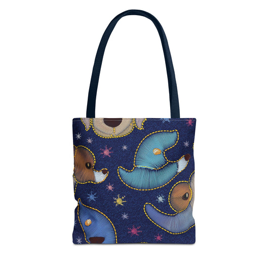 Denim Fabric Imitation Print Unisex Canvas Bag Poly Spun 3 Sizes Tote Bag 191-12