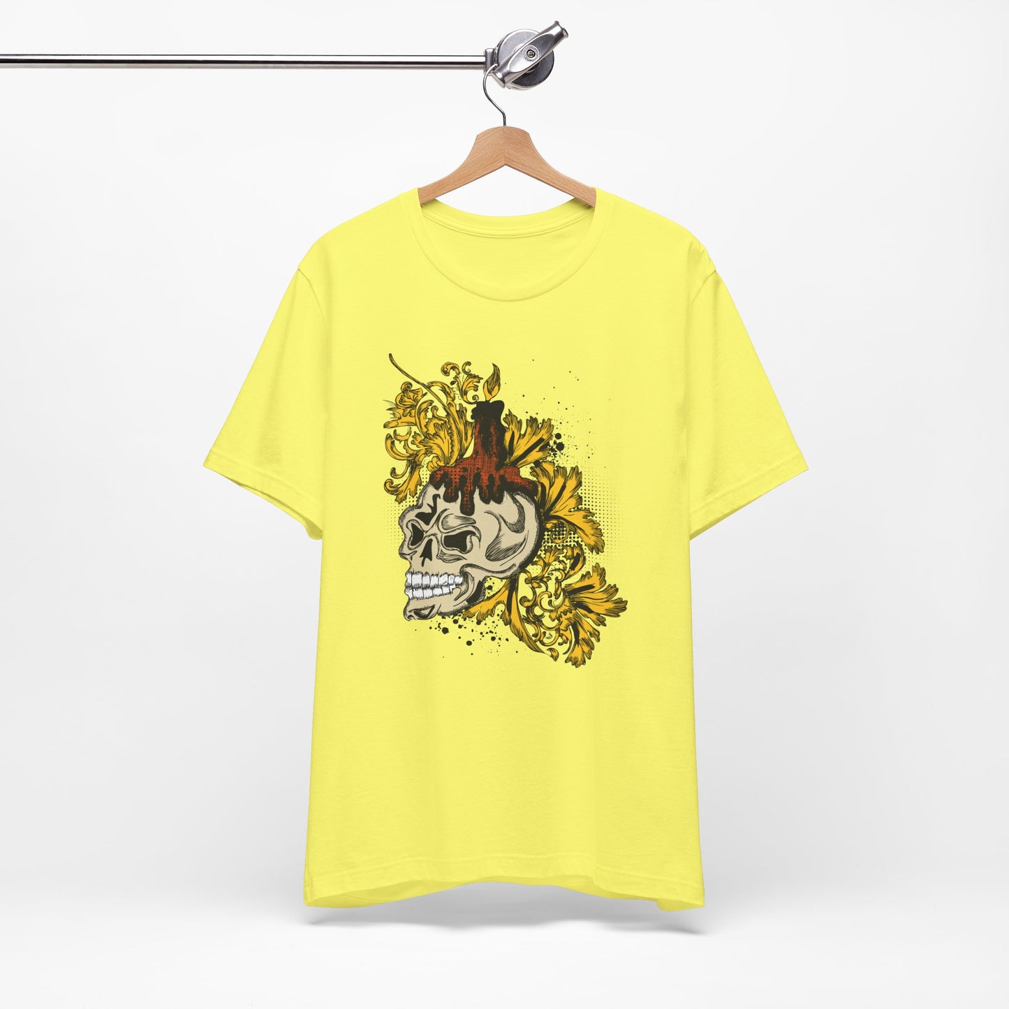 Rock Skull Graphic Design Tee, Skull Shirt, Vintage Tees, Art Design T-Shirt, Vintage Graphic Tee, Art Shirts with Skulls