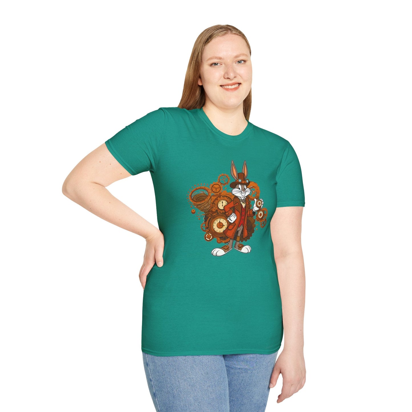 Cartoon Bunny Graphic Unisex Cotton Animal Animation Artwork Design Tee 40