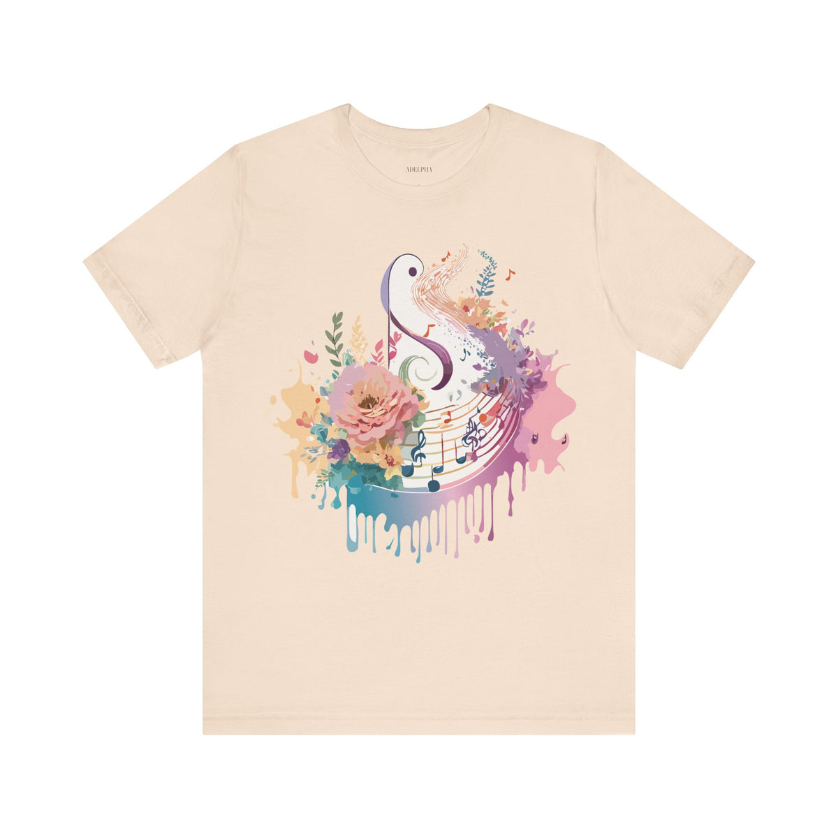 Music Graphic Unisex Cotton Bella+Canvas Tee with Art Design n165