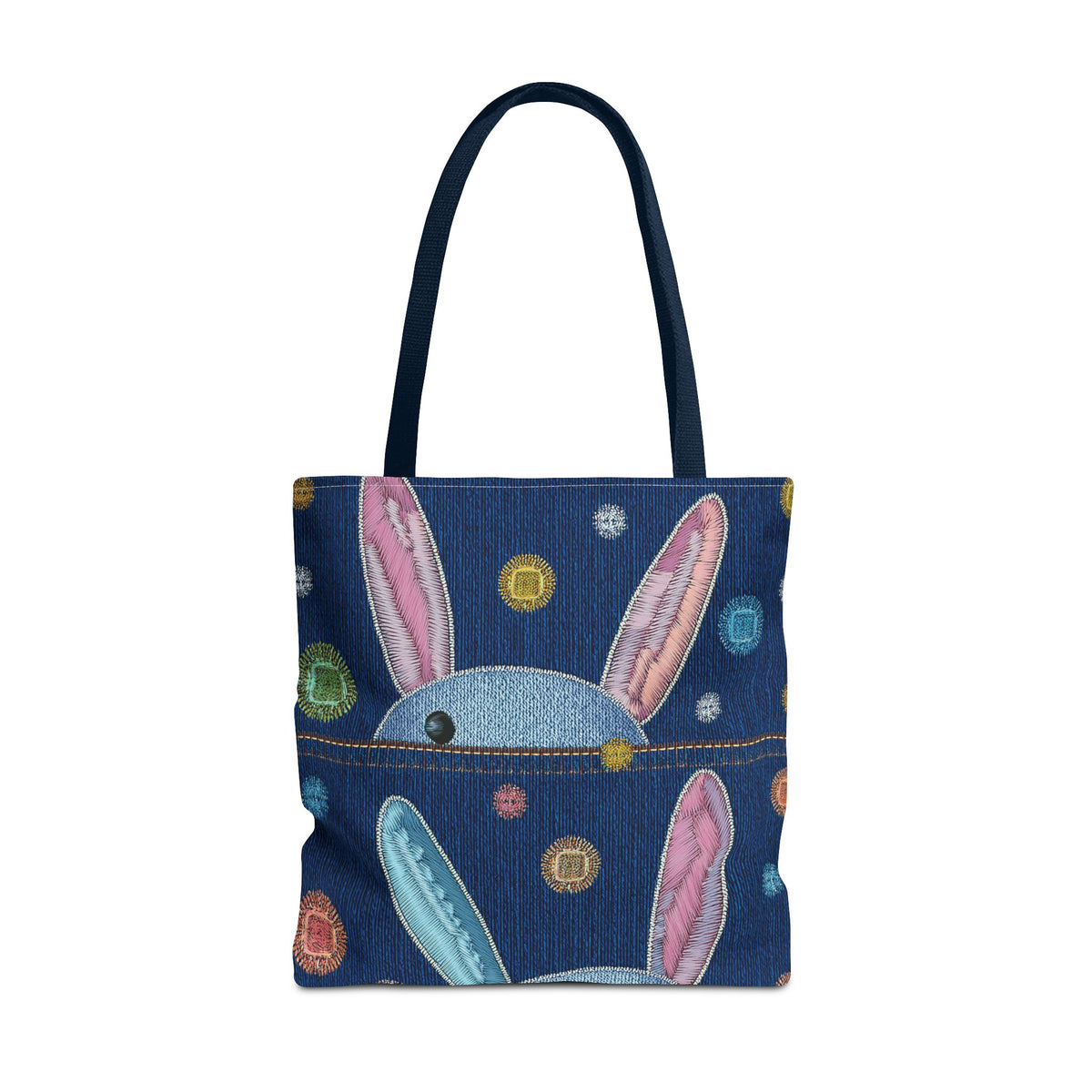 Denim Fabric Imitation Print Unisex Canvas Bag Poly Spun 3 Sizes Tote Bag 192-1
