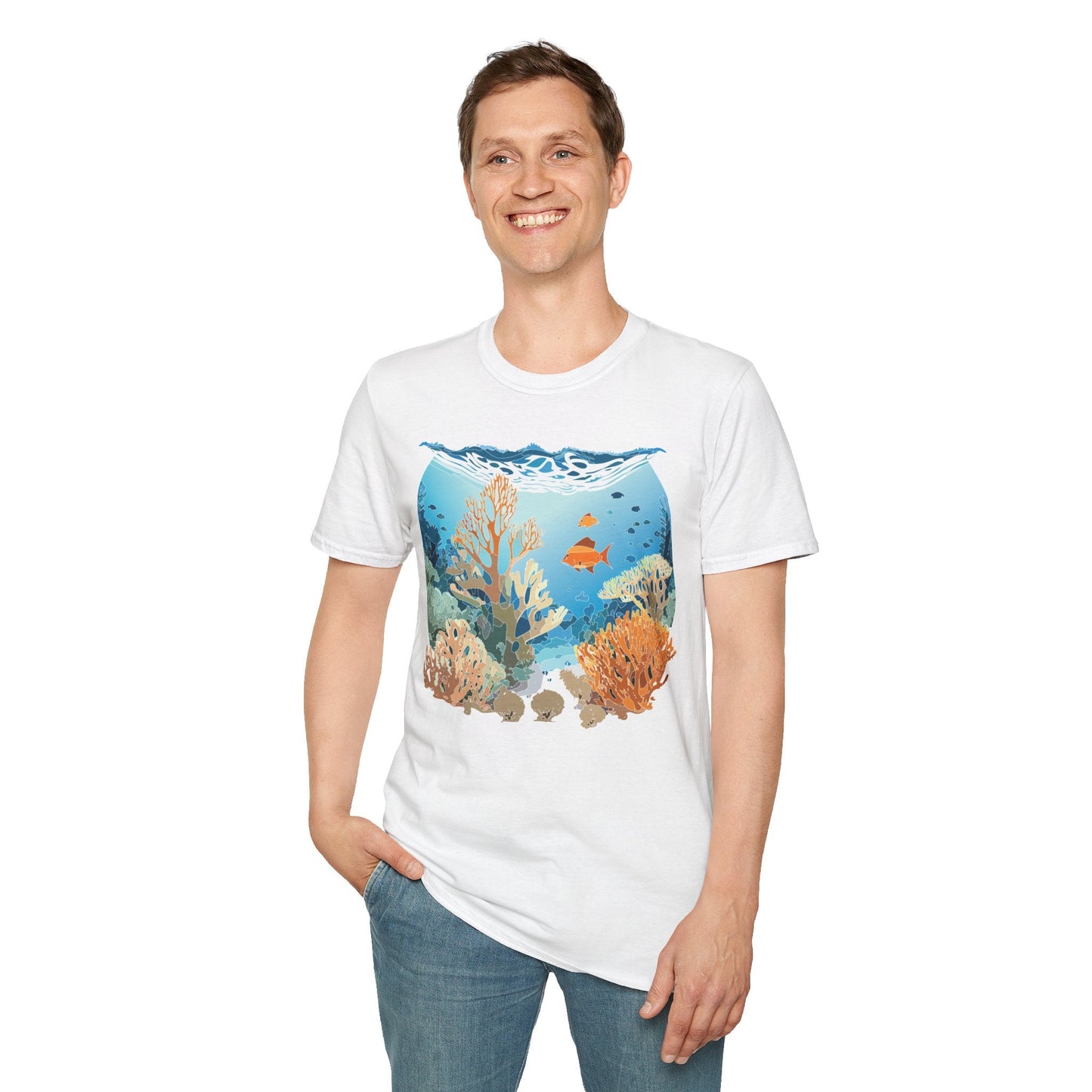 Ocean Graphic Unisex Softstyle Cotton Tee 1
