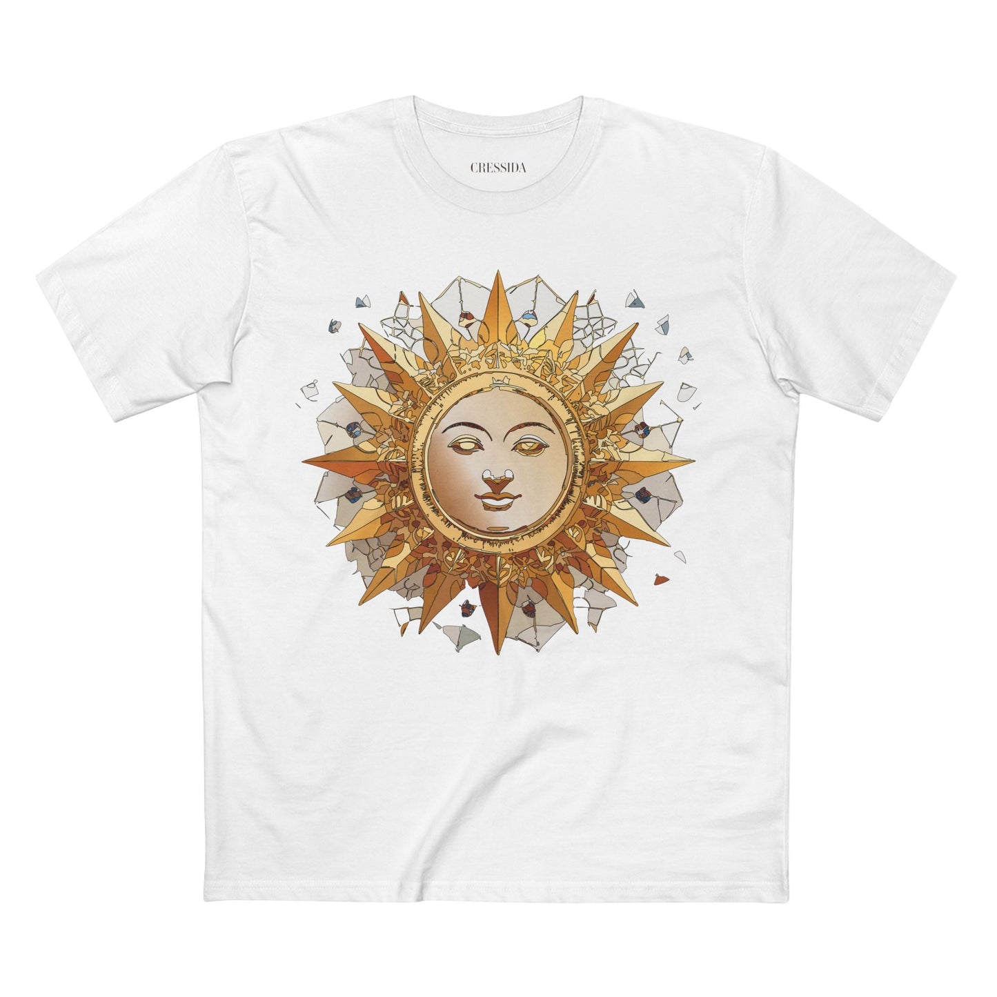 Gold Sun Graphic Unisex 100 Cotton T-Shirt with Golden Art Design 19