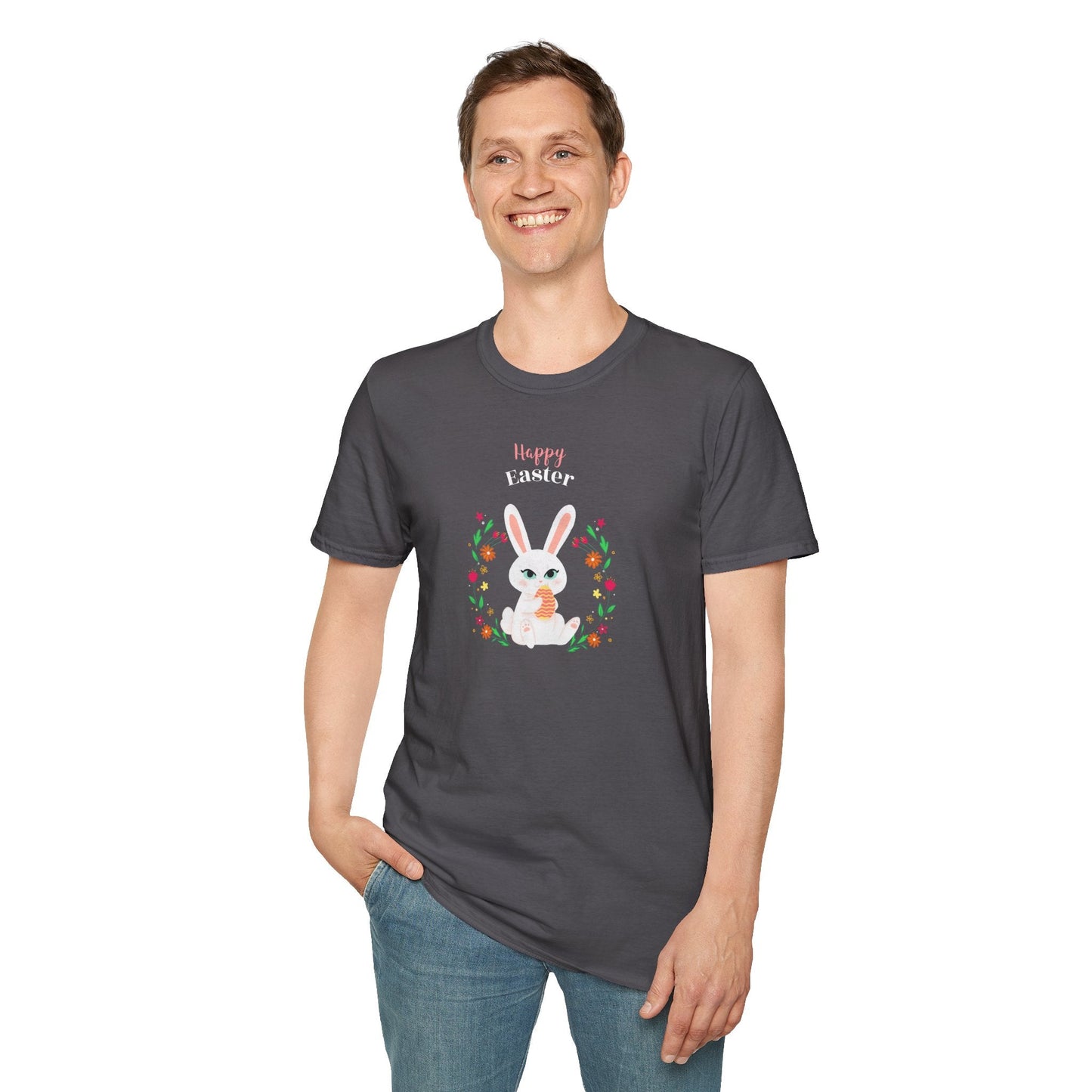Easter Bunny T Shirt Unisex Gildan Softstyle Tee 100 Percent Ring Spun Cotton Easter Design