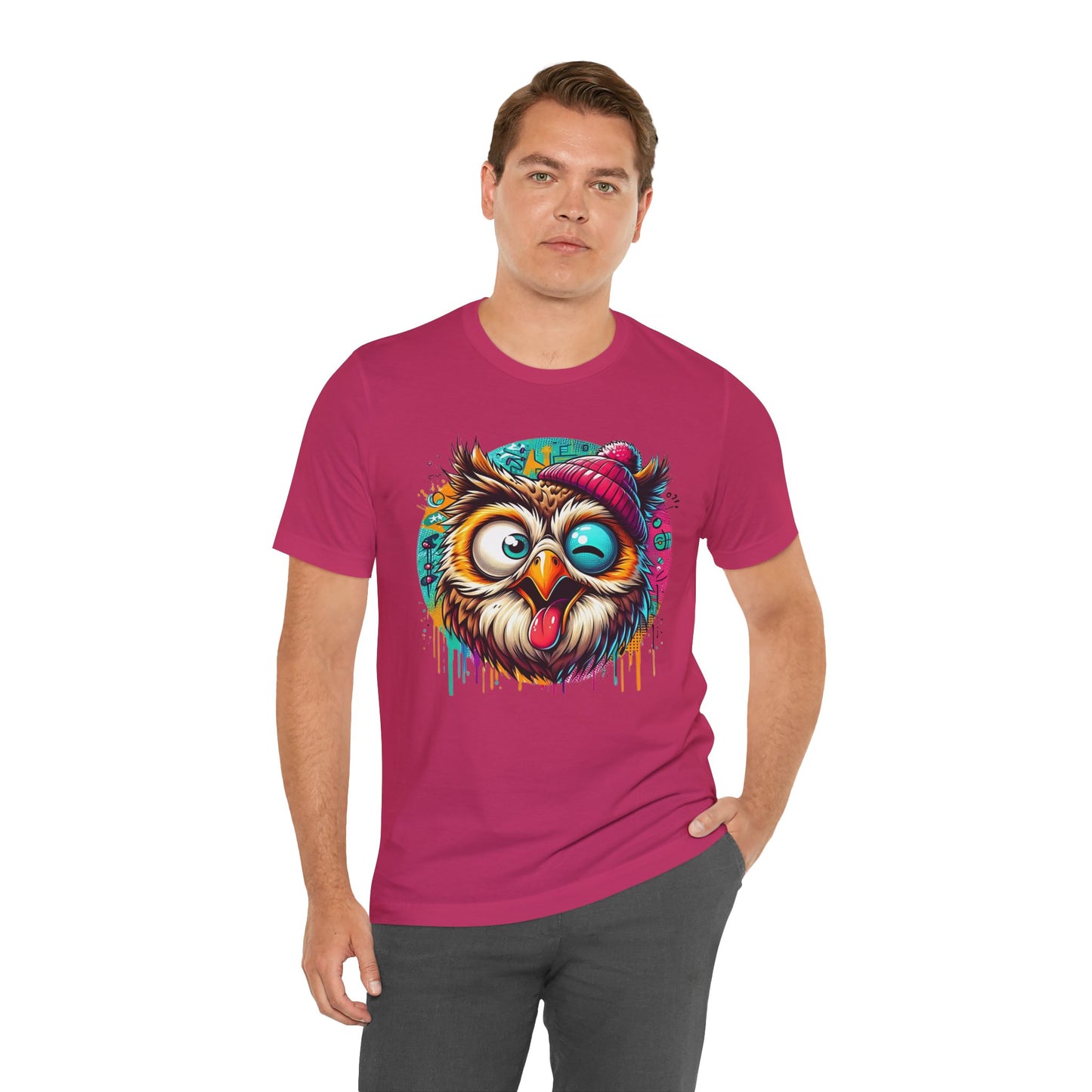 Colorful Owl Graphic Tee, Fun Owl Shirt, Funny Bird Shirt, Cute Cartoon Tees, Animal T-Shirt, Animal Tees, Art Design T-Shirt