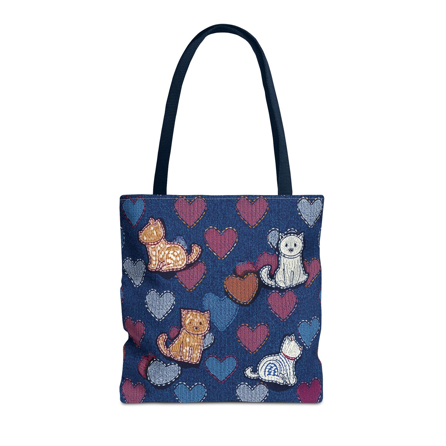 Love Day Graphic Design Denim Fabric Imitation Print Unisex Canvas Bag POLY 3 Sizes Tote Bag 201-3