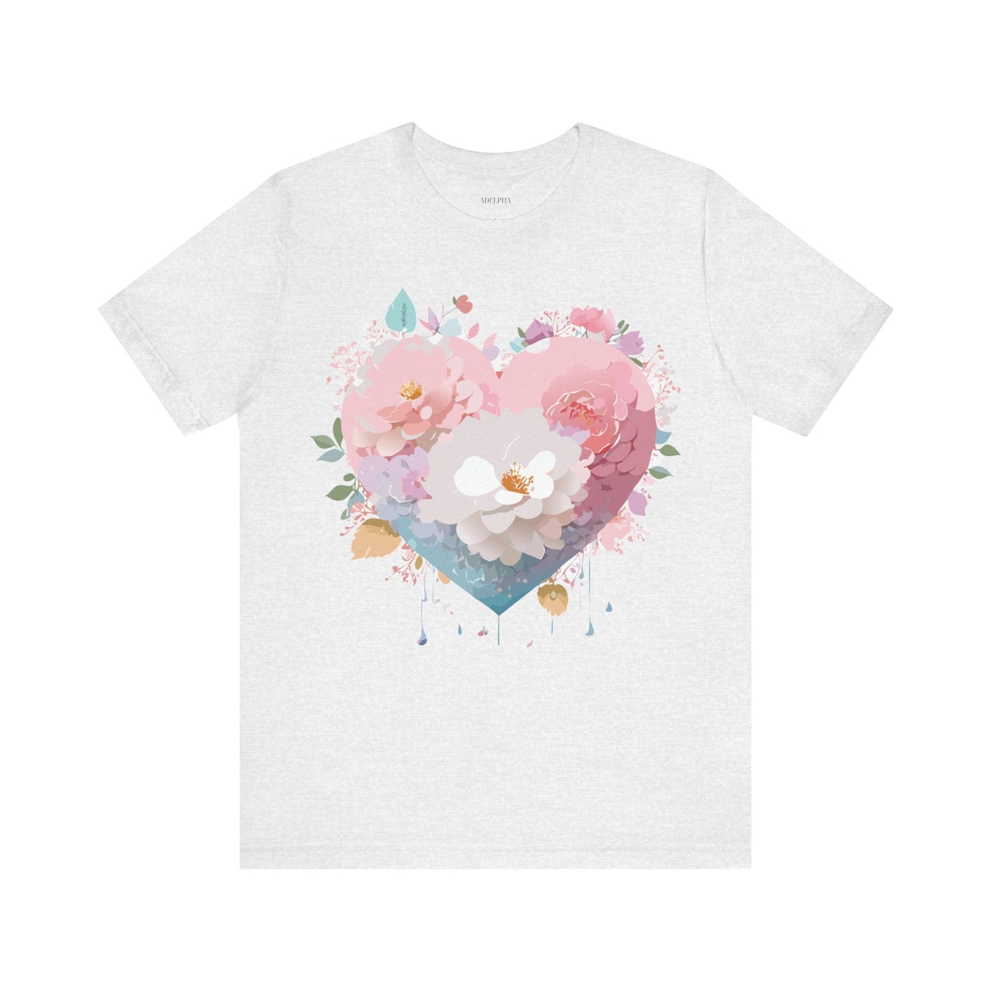 Valentine Day Graphic Unisex 100 Cotton Vintage Artwork with Love and Flower Design Tee 35