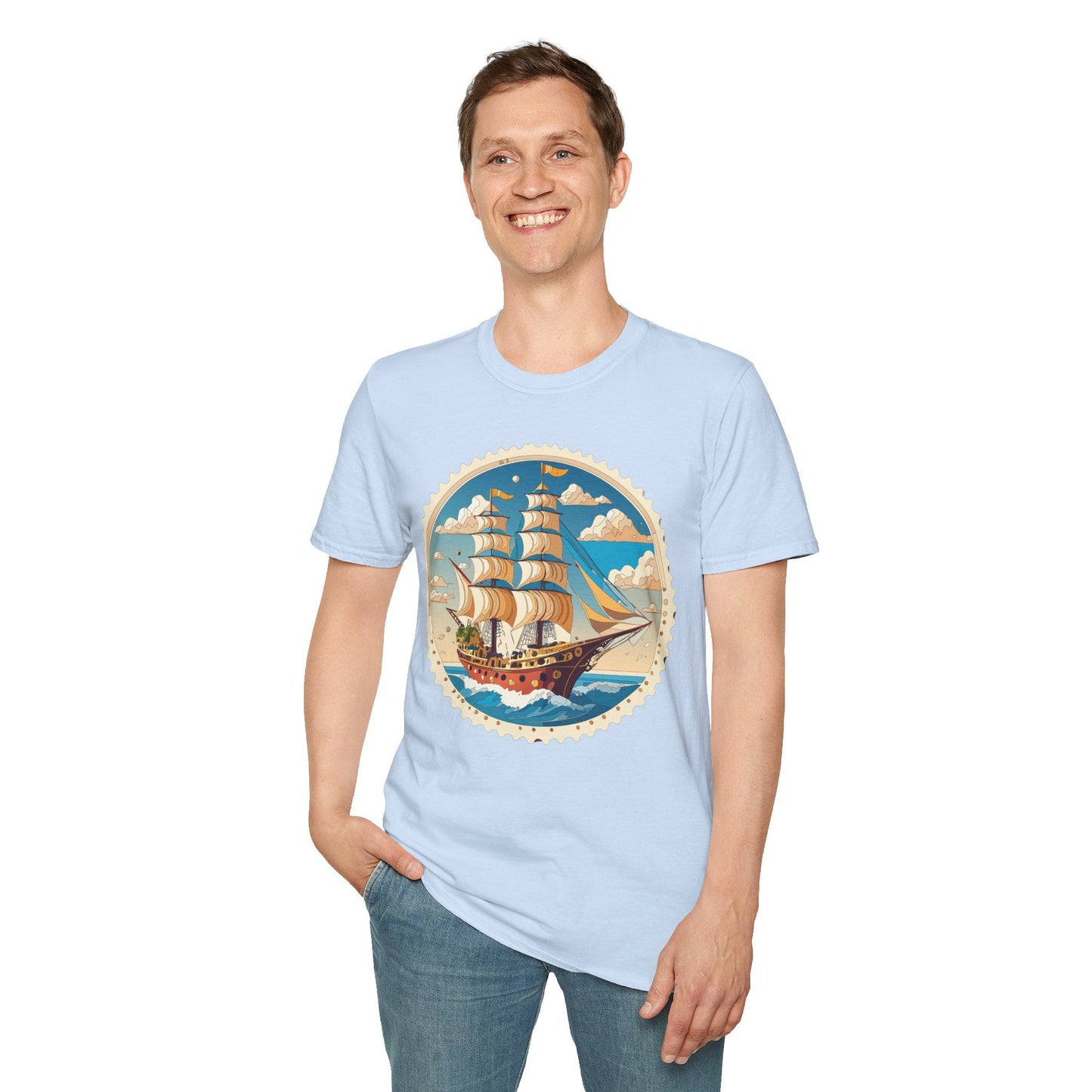 Nautical Ship Frigate Vessel T Shirts Unisex Tee Shirt Softstyle 64000 Ring Spun Cotton Comfort