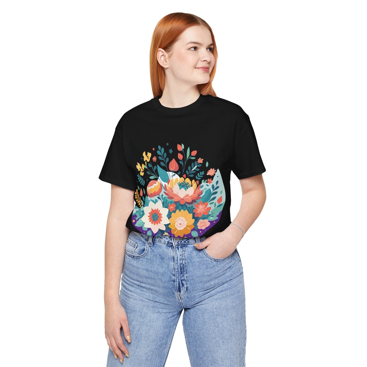 Flowers Shirt Floral Shirt Unisex Jersey Short Sleeve Tee Breathable Fabric Free Shipping