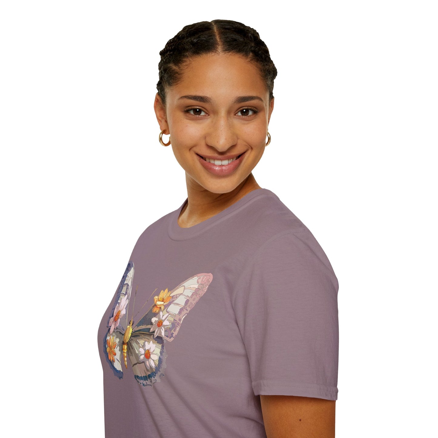 Butterfly Shirt Unisex Short Sleeve Tee Monarch Butterfly Design Gildan Softstyle 64000