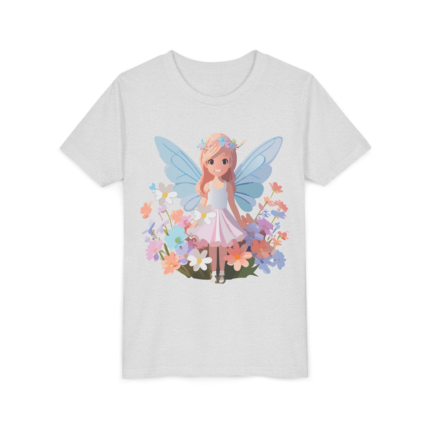 Enchanting Fairy Floral Youth Short Sleeve Tee - Perfect for Spring Celebrations (9-14)