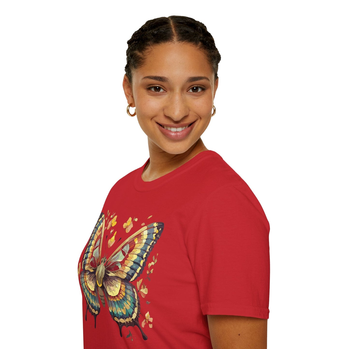Butterfly Graphic T Shirt Unisex Gildan Softstyle 64000 Monarch Design Lightweight Everyday Wear