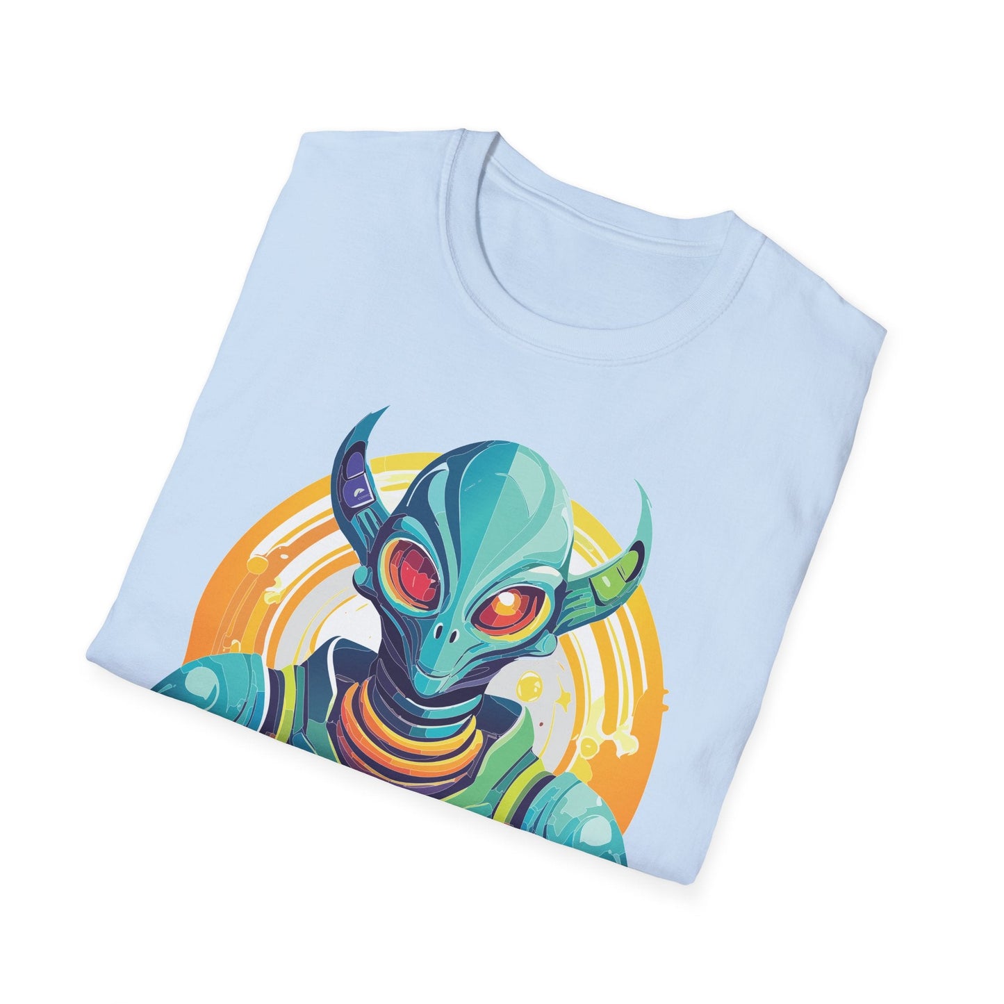 Alien Graphic Unisex Cotton Softstyle UFO Artwork Tee 9