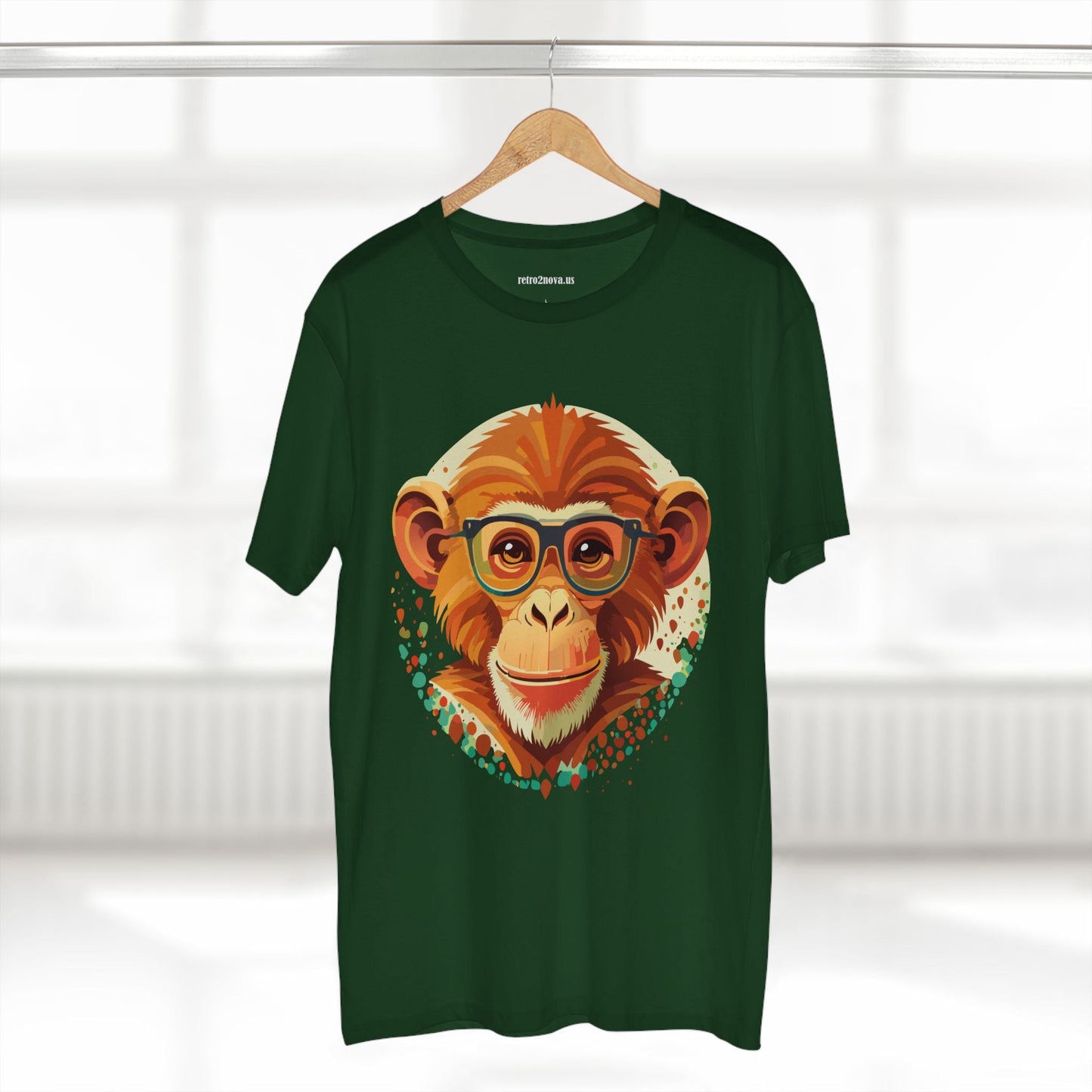 Monkey Shirt Animal Shirt Unisex Premium Cotton Tee With Original Art Design By Retro2Nova For Everyday Comfort