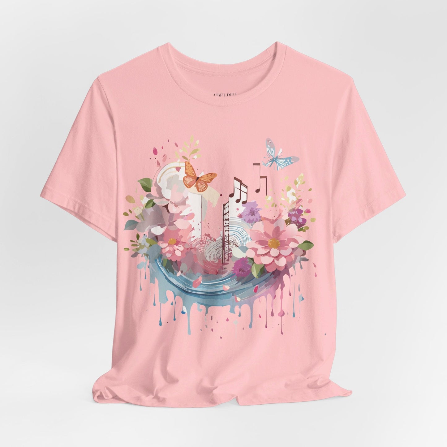 Music Graphic Unisex 100 Cotton Vintage Art with Musical Elements Tee 122